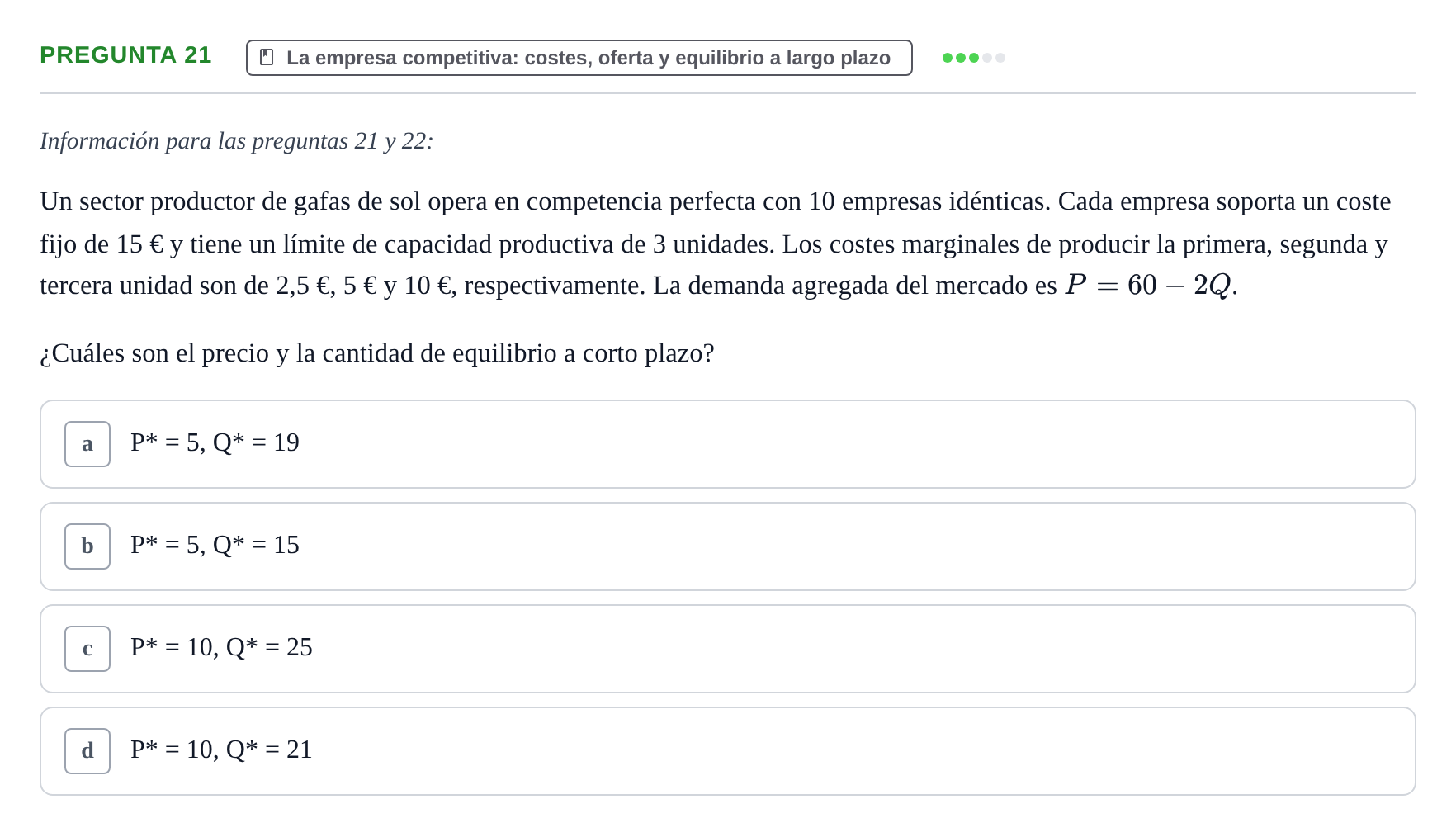 Enunciado: Pregunta 21 · 6 Introducció a la Microeconomia UPF 2018