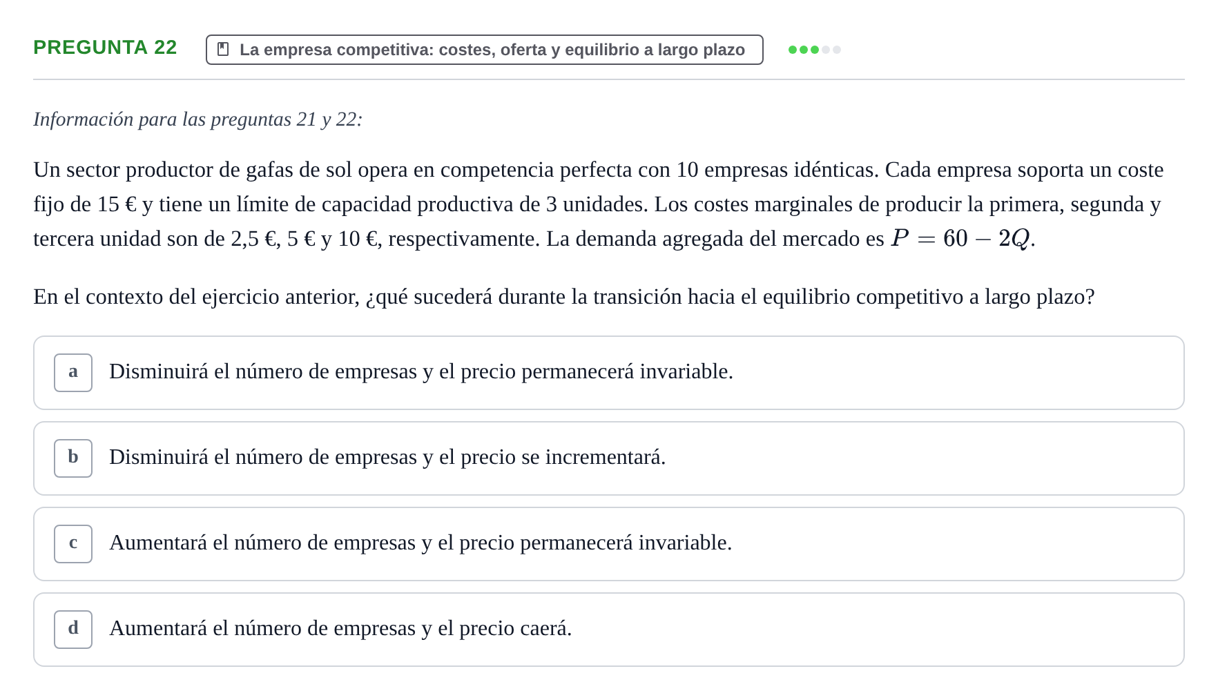 Enunciado: Pregunta 22 · 6 Introducció a la Microeconomia UPF 2018