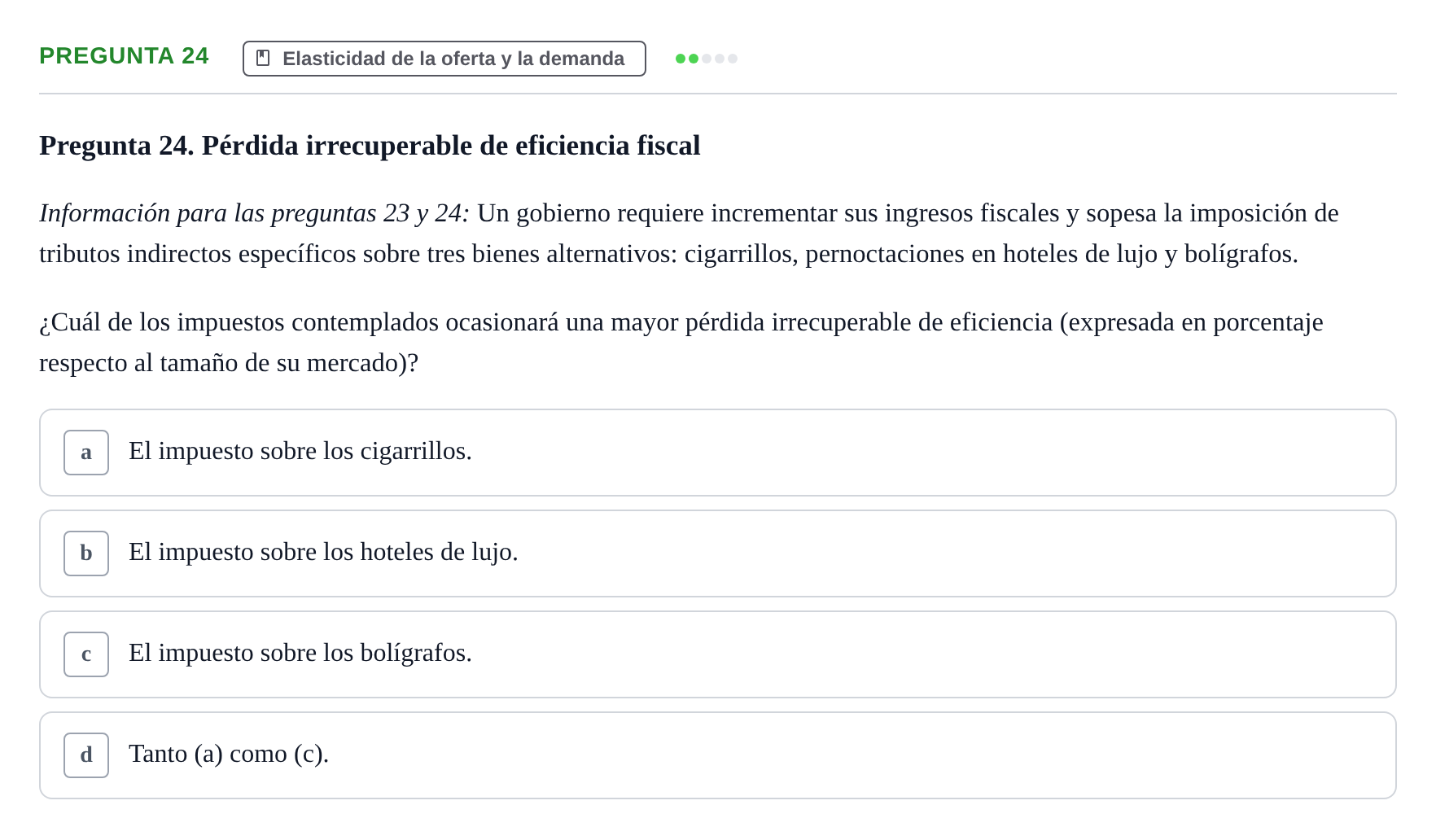 Enunciado: Pregunta 24 · 6 Introducció a la Microeconomia UPF 2018