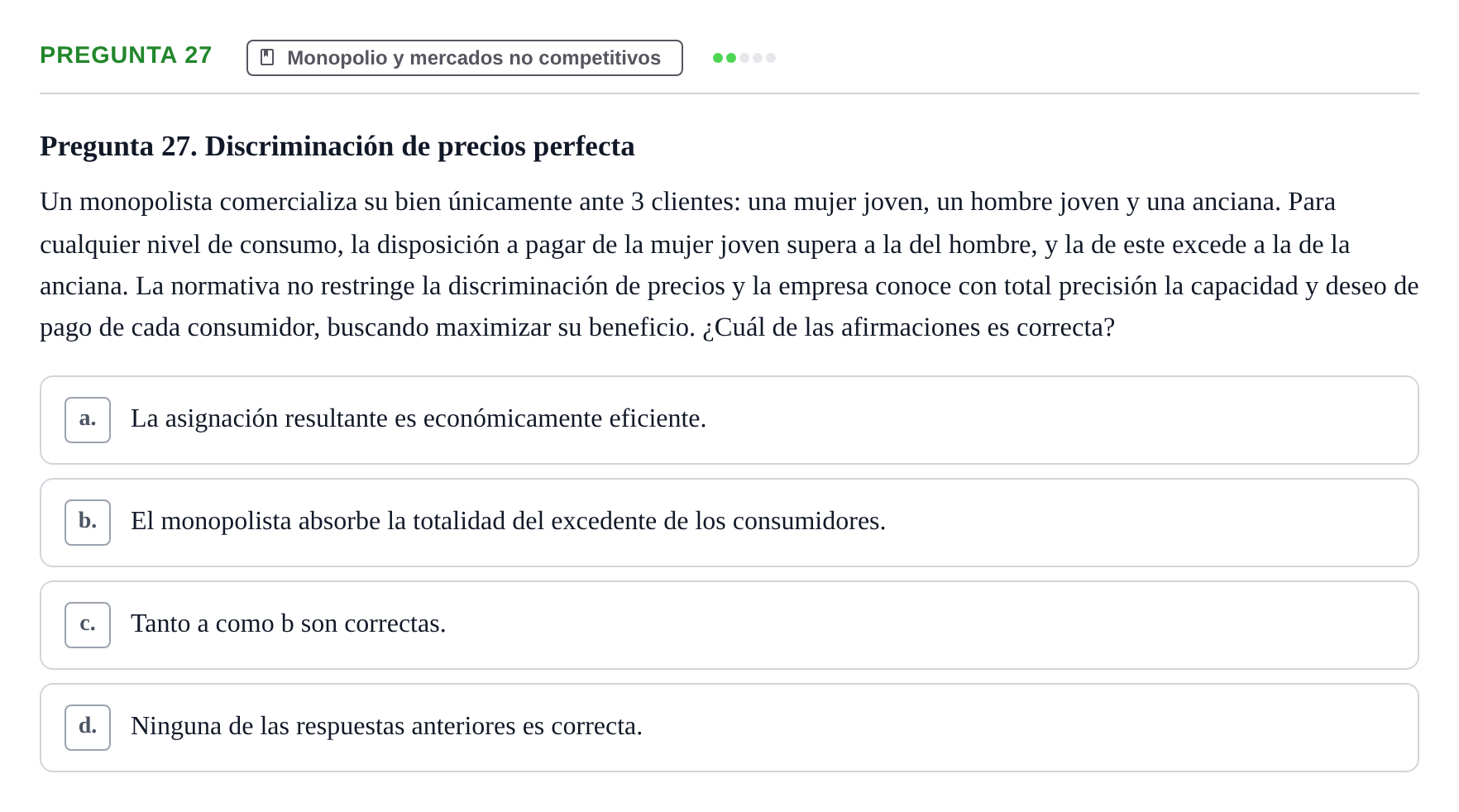 Enunciado: Pregunta 27 · 6 Introducció a la Microeconomia UPF 2018