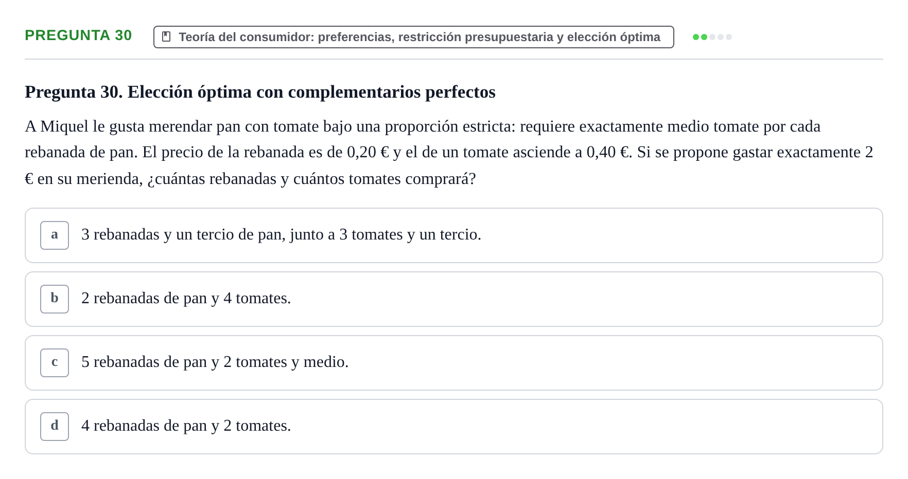 Enunciado: Pregunta 30 · 6 Introducció a la Microeconomia UPF 2018