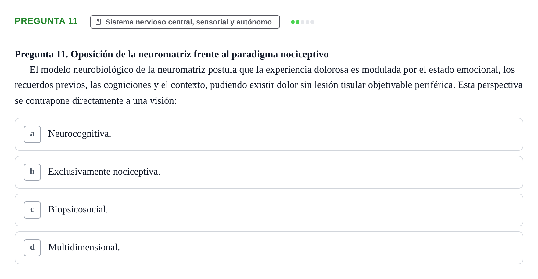 Enunciado: Pregunta 11
