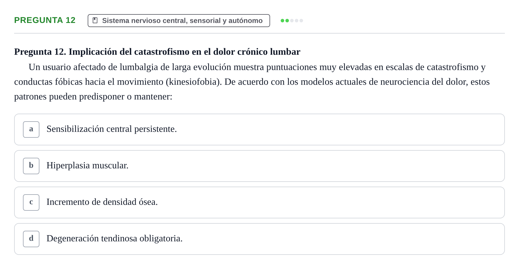 Enunciado: Pregunta 12