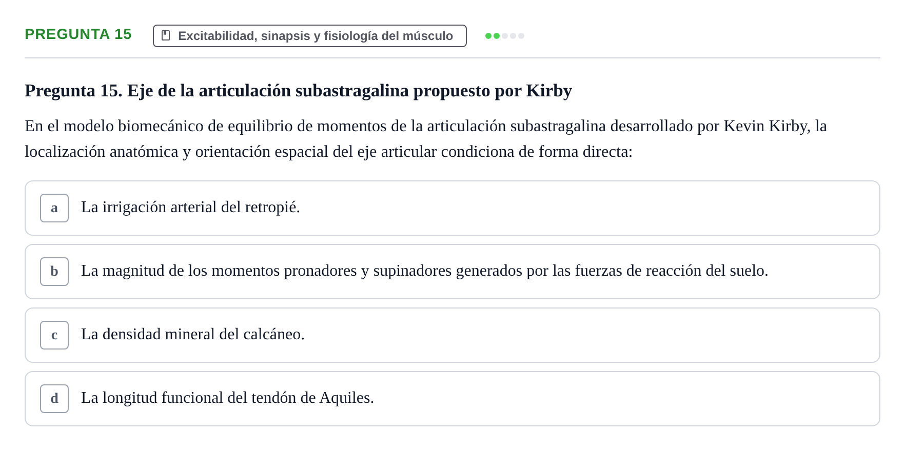 Enunciado: Pregunta 15