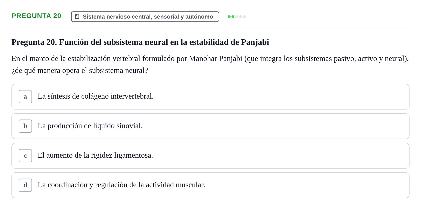 Enunciado: Pregunta 20