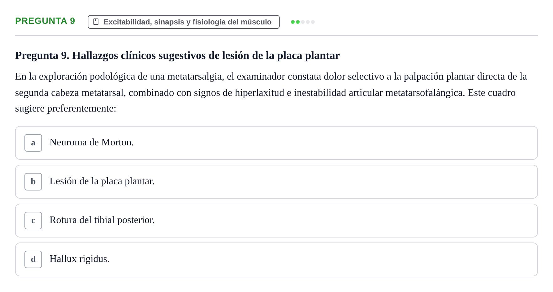 Enunciado: Pregunta 9