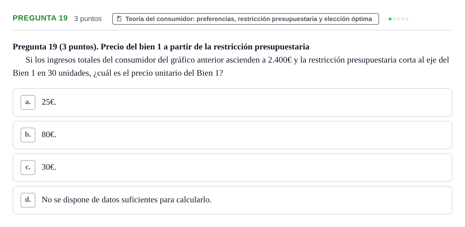 Enunciado: Pregunta 19 · 6 Introducció a la Microeconomia UPF 2012