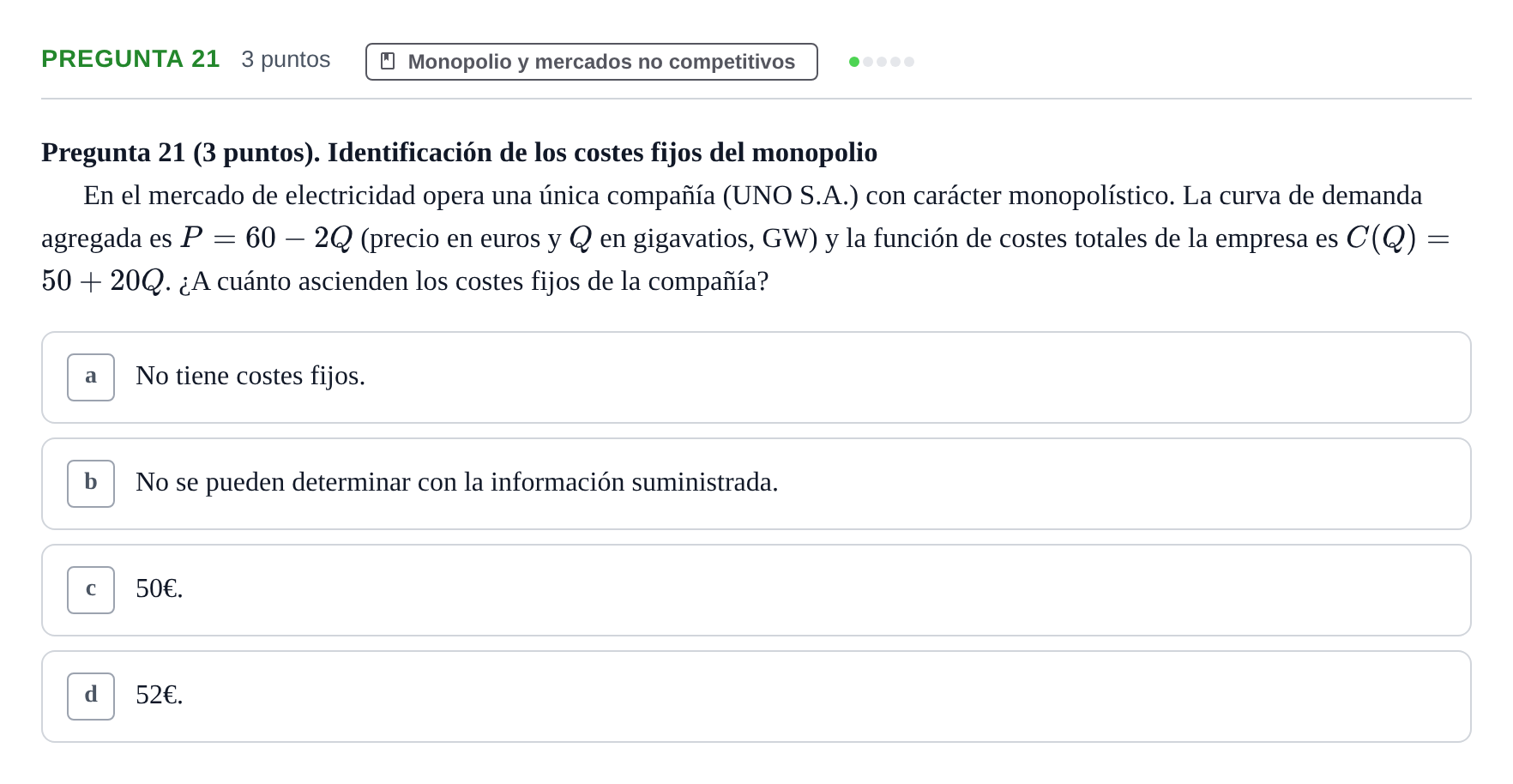 Enunciado: Pregunta 21 · 6 Introducció a la Microeconomia UPF 2012