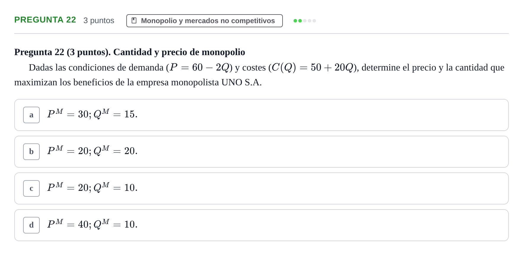 Enunciado: Pregunta 22 · 6 Introducció a la Microeconomia UPF 2012
