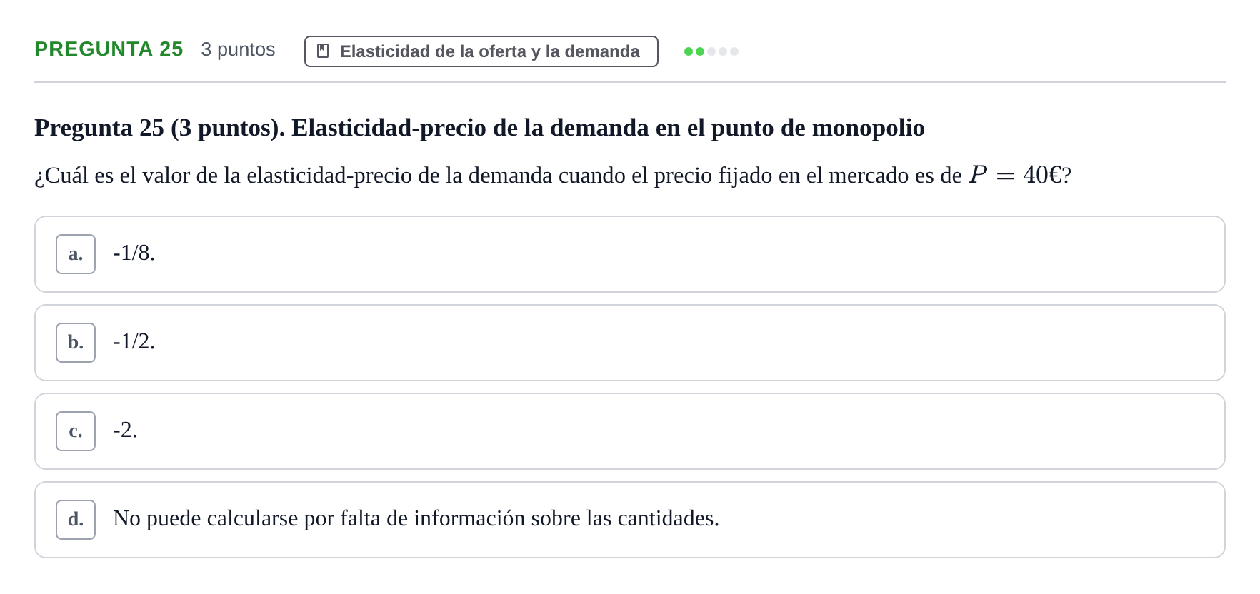 Enunciado: Pregunta 25 · 6 Introducció a la Microeconomia UPF 2012