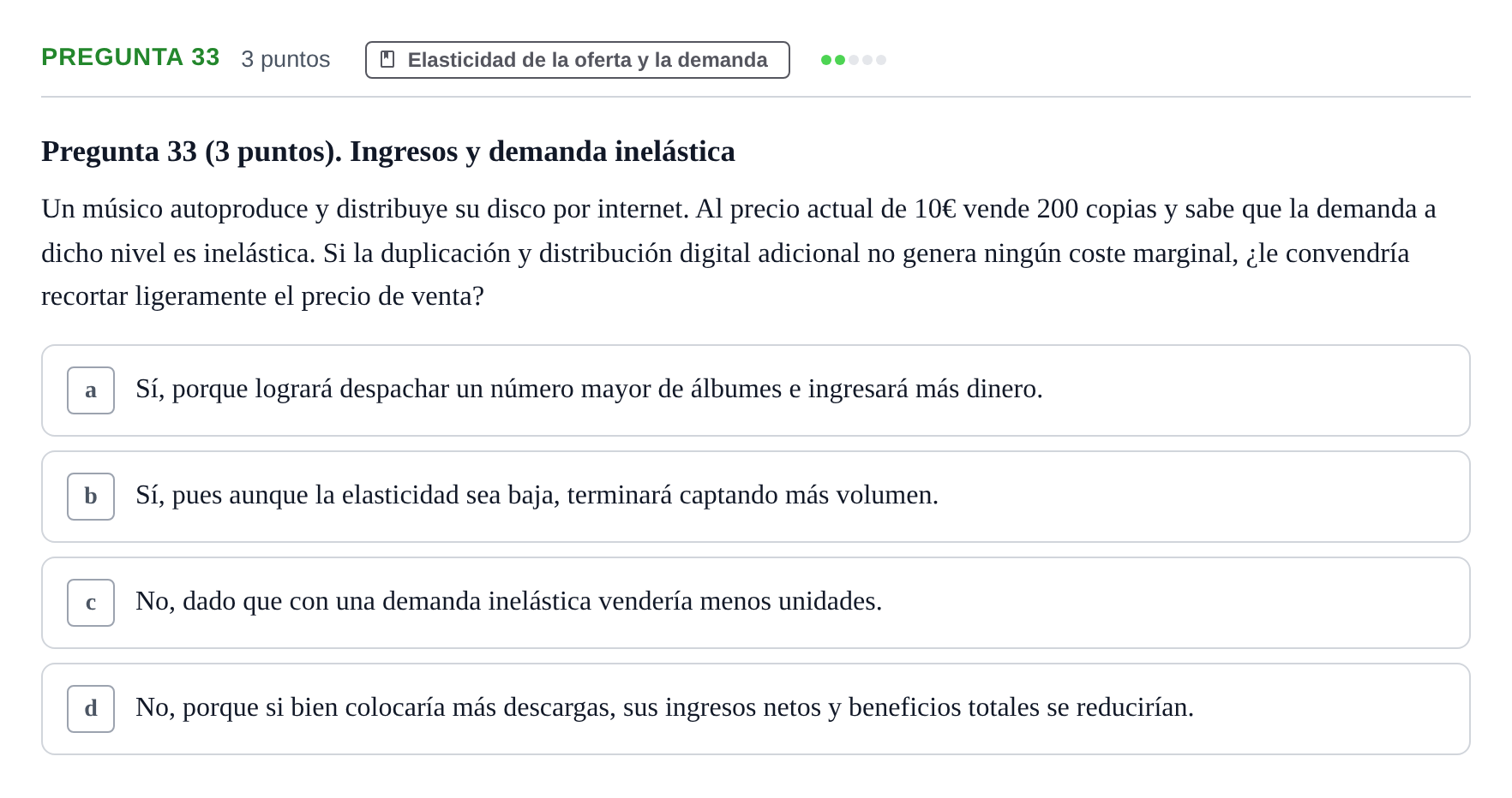 Enunciado: Pregunta 33 · 6 Introducció a la Microeconomia UPF 2012