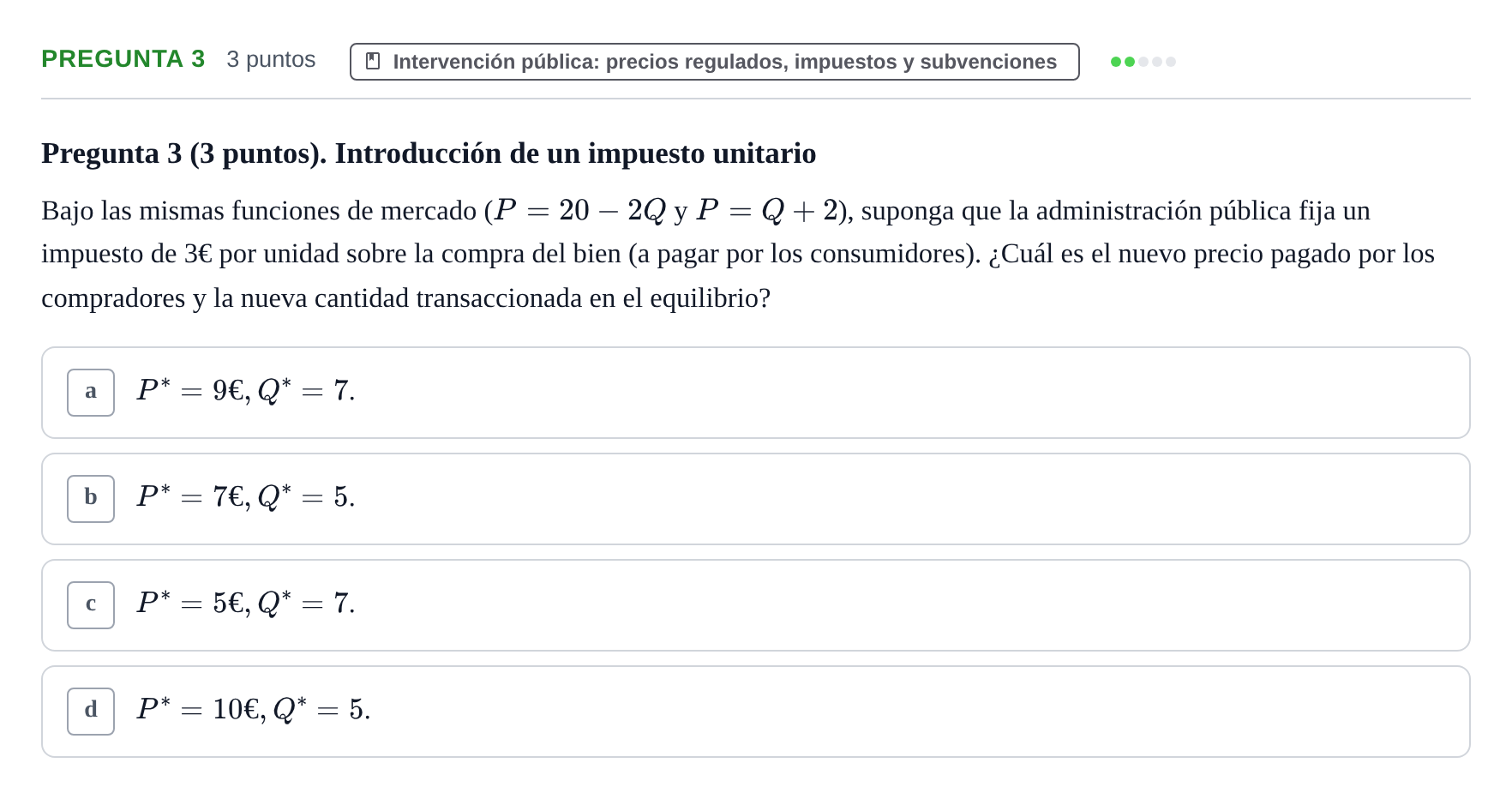 Enunciado: Pregunta 3 · 6 Introducció a la Microeconomia UPF 2012