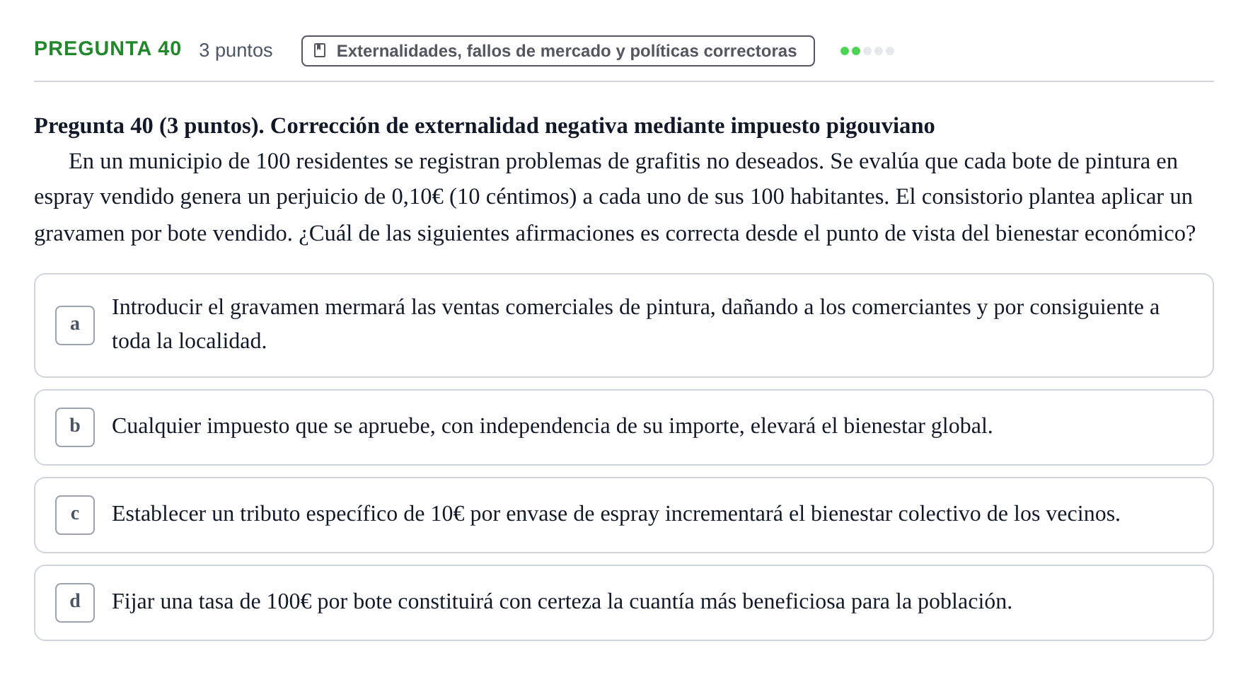 Enunciado: Pregunta 40 · 6 Introducció a la Microeconomia UPF 2012