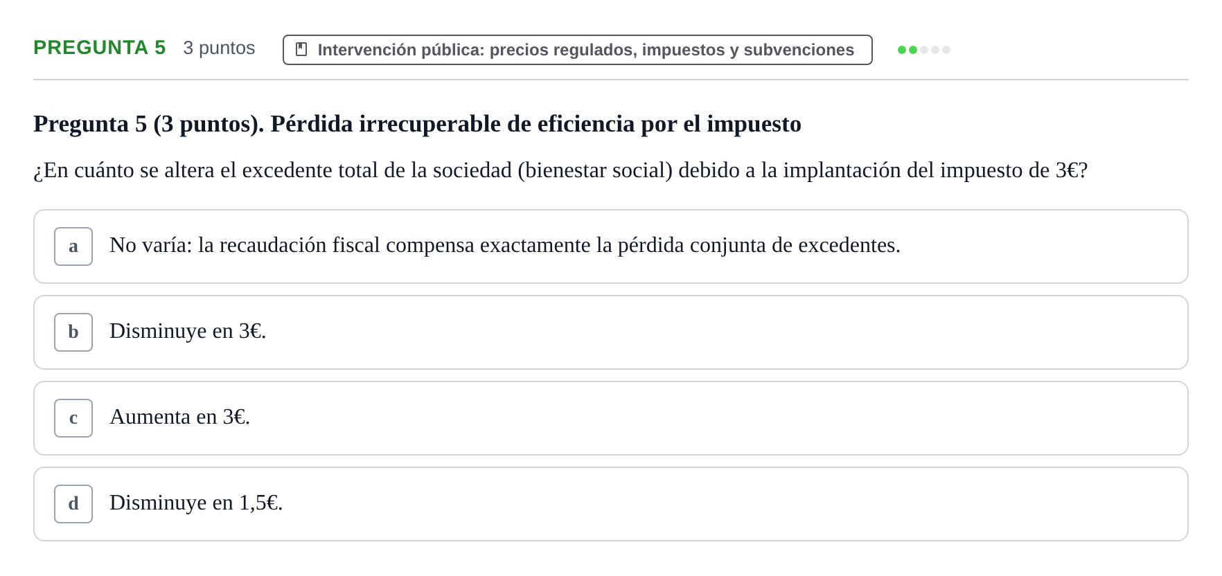 Enunciado: Pregunta 5 · 6 Introducció a la Microeconomia UPF 2012