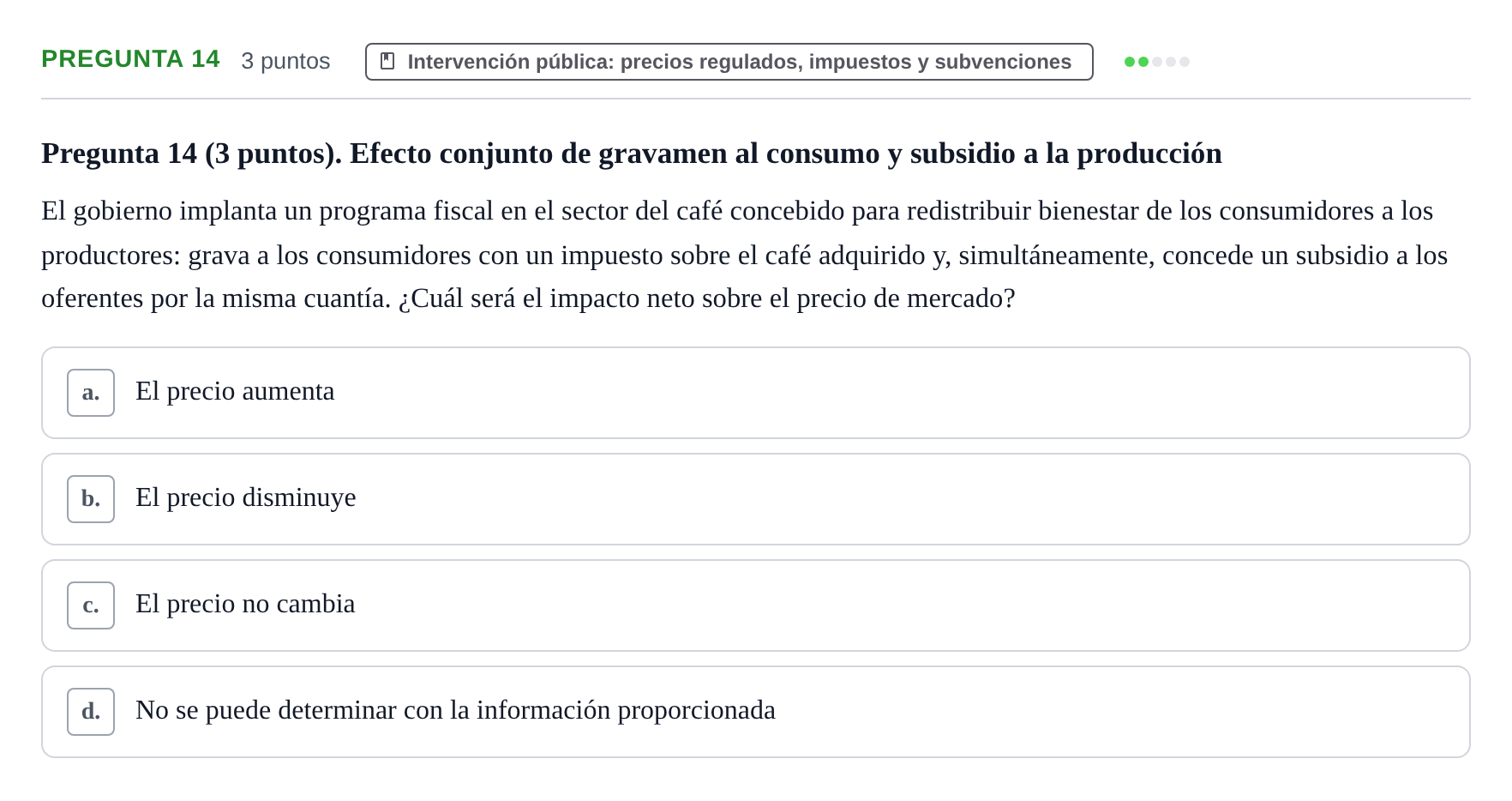 Enunciado: Pregunta 14 · 6 Introducció a la Microeconomia UPF 2018