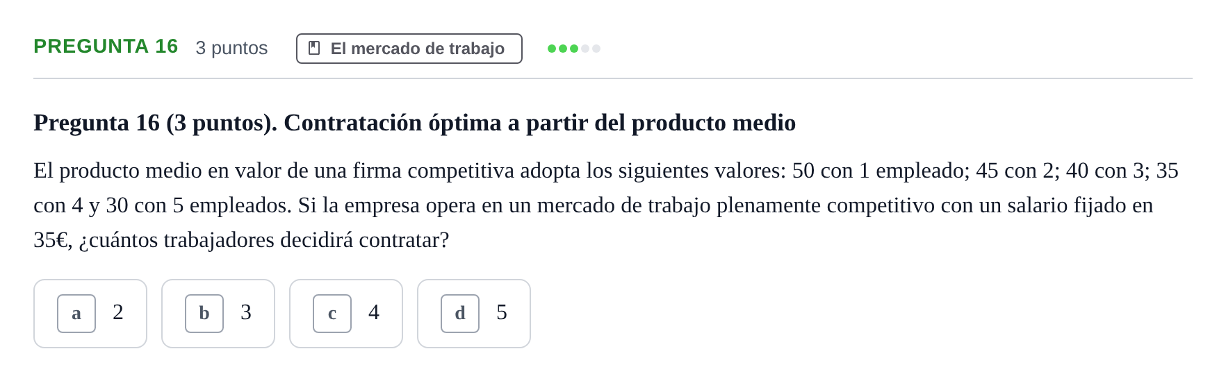 Enunciado: Pregunta 16 · 6 Introducció a la Microeconomia UPF 2018