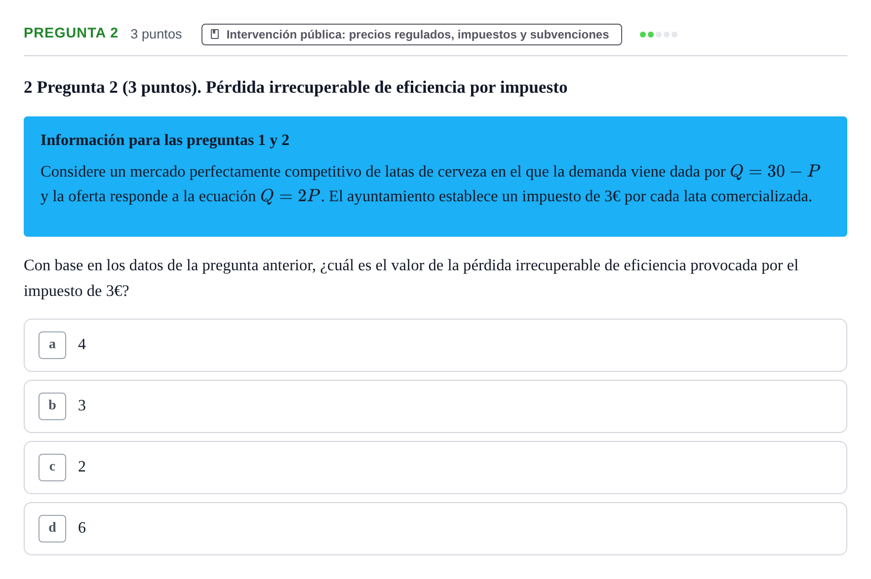Enunciado: Pregunta 2 · 6 Introducció a la Microeconomia UPF 2018