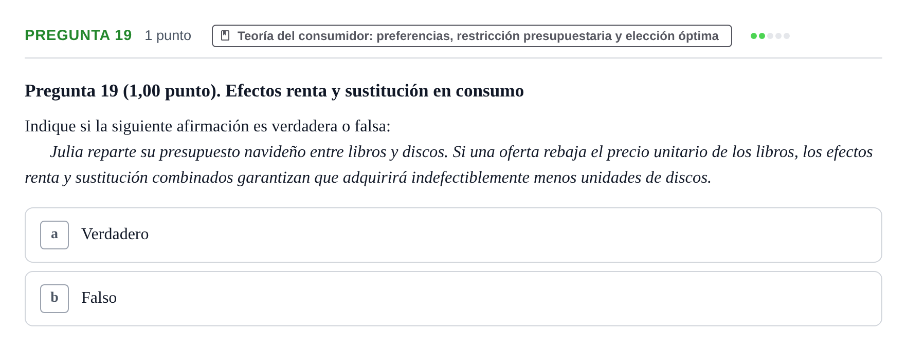 Enunciado: Pregunta 19 · 6 Introducció a la Microeconomia UPF 2020