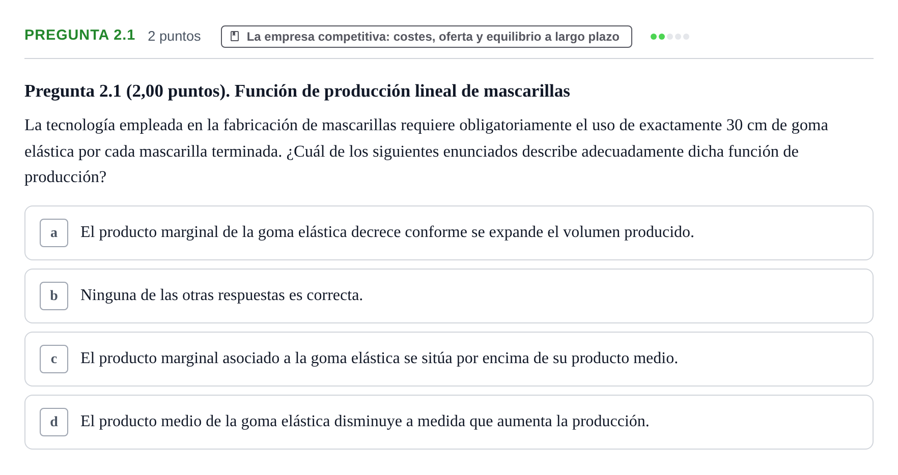 Enunciado: Pregunta 2.1 · 6 Introducció a la Microeconomia UPF 2020