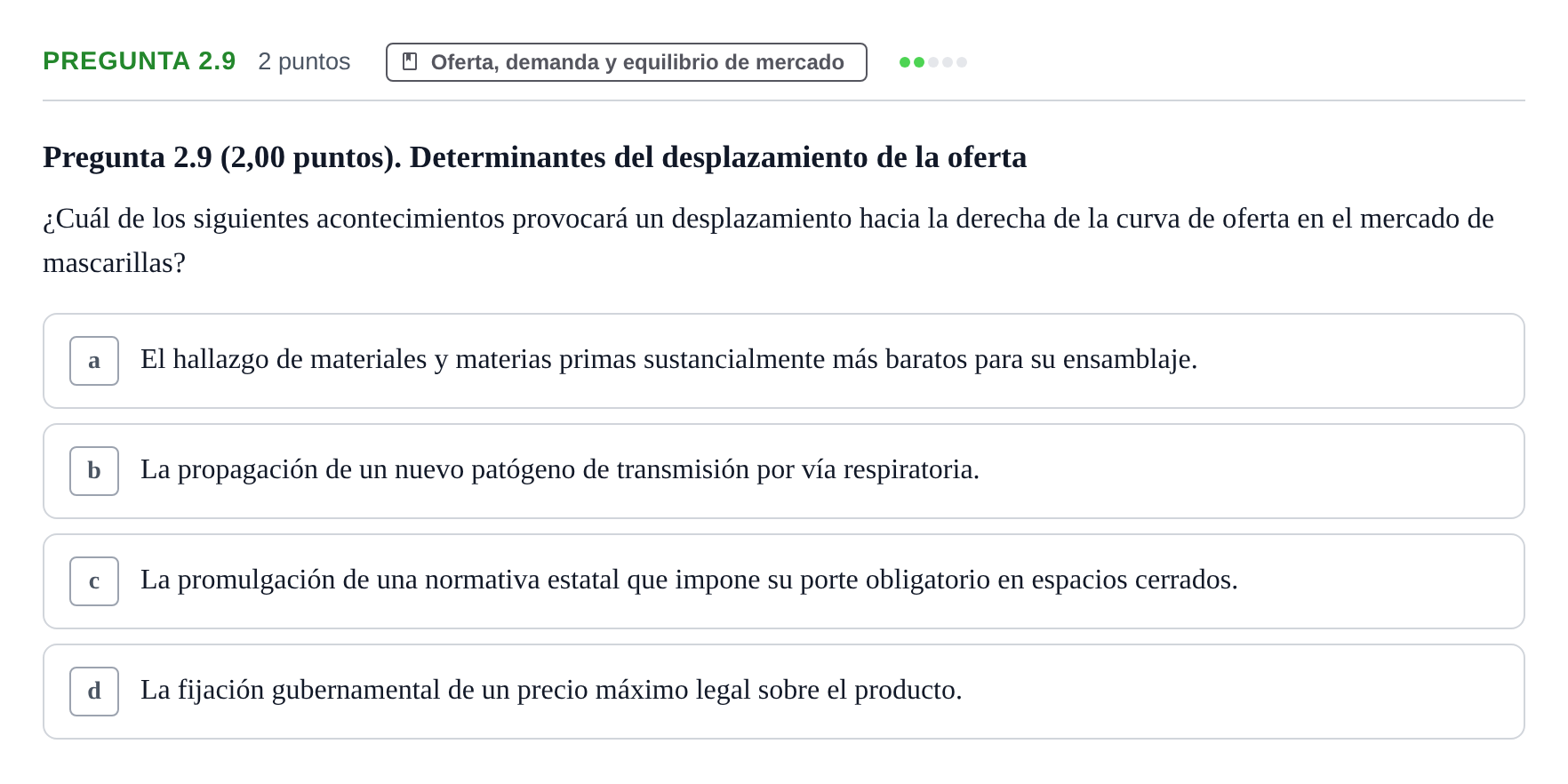 Enunciado: Pregunta 2.9 · 6 Introducció a la Microeconomia UPF 2020