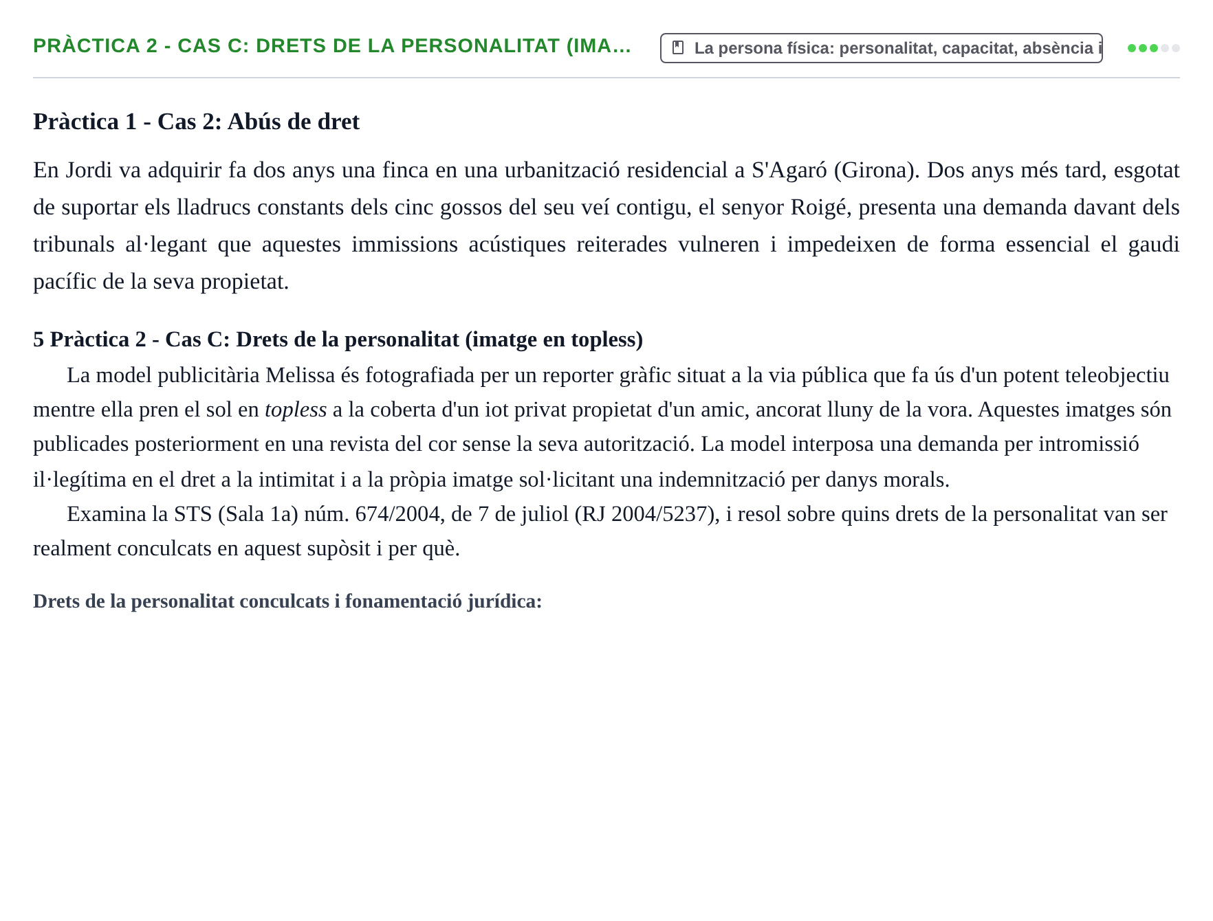 Enunciado: Pràctica 2 - Cas C: Drets de la personalitat (ima…