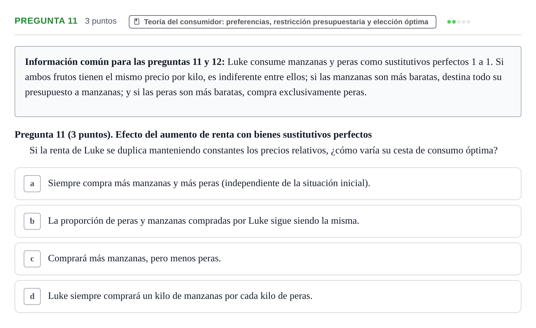 Enunciado: Pregunta 11 · 6 Introducció a la Microeconomia UPF 2015