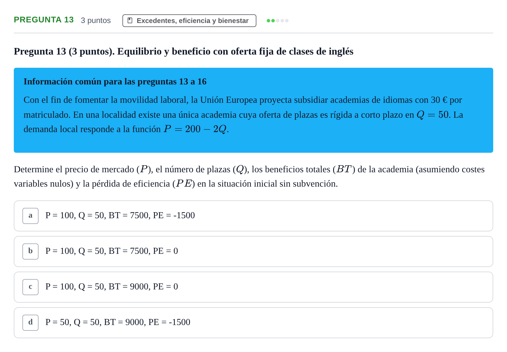 Enunciado: Pregunta 13 · 6 Introducció a la Microeconomia UPF 2015