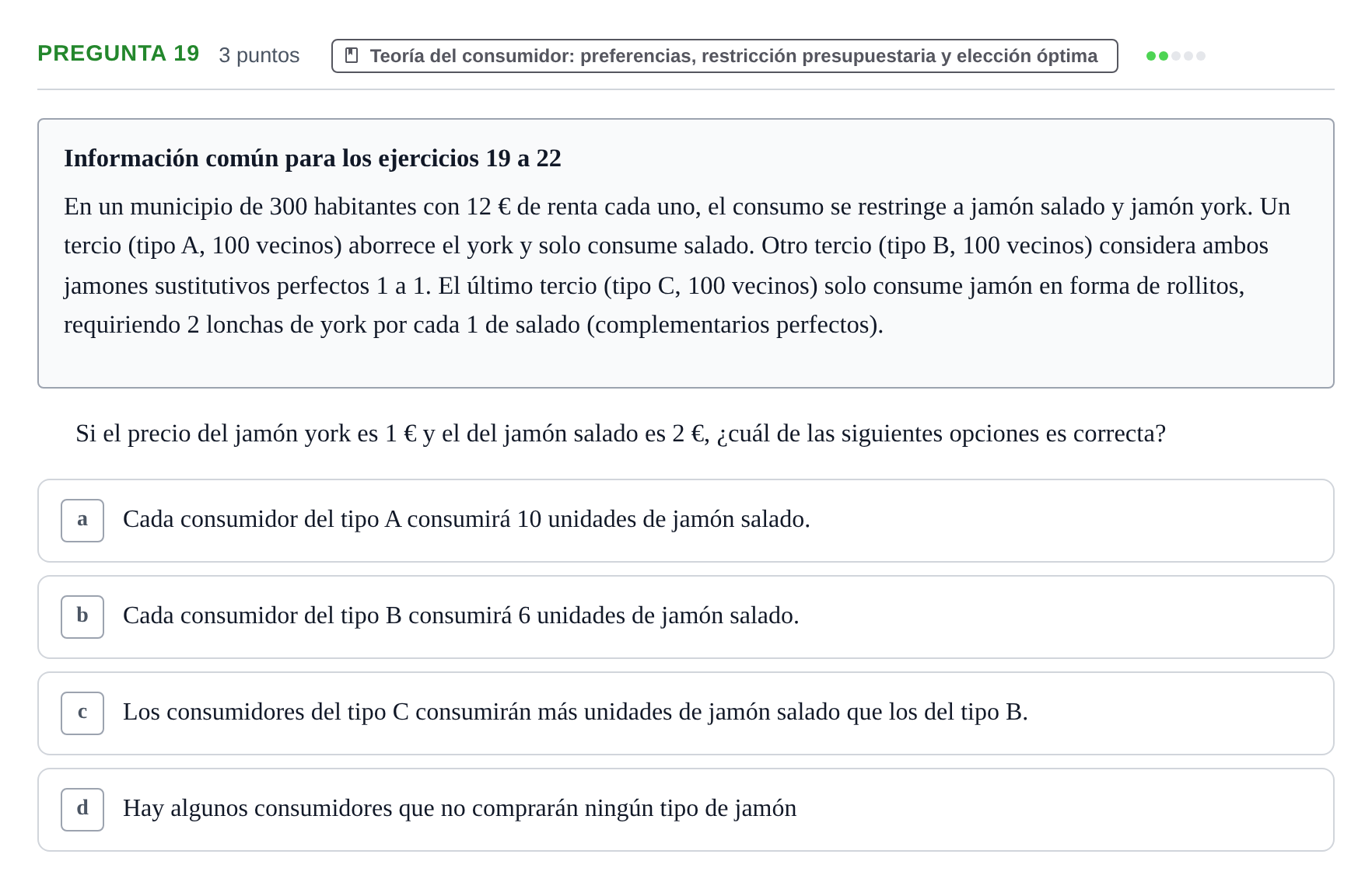 Enunciado: Pregunta 19 · 6 Introducció a la Microeconomia UPF 2015