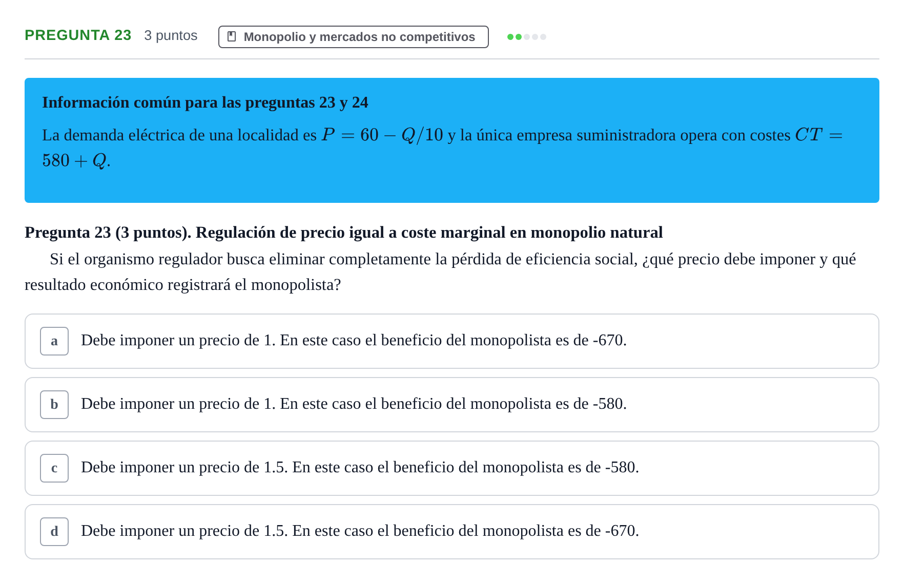 Enunciado: Pregunta 23 · 6 Introducció a la Microeconomia UPF 2015