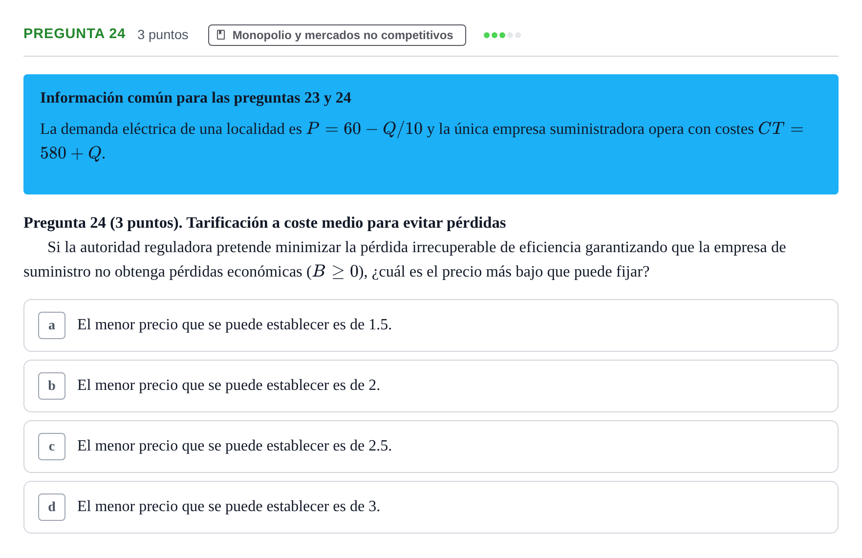 Enunciado: Pregunta 24 · 6 Introducció a la Microeconomia UPF 2015