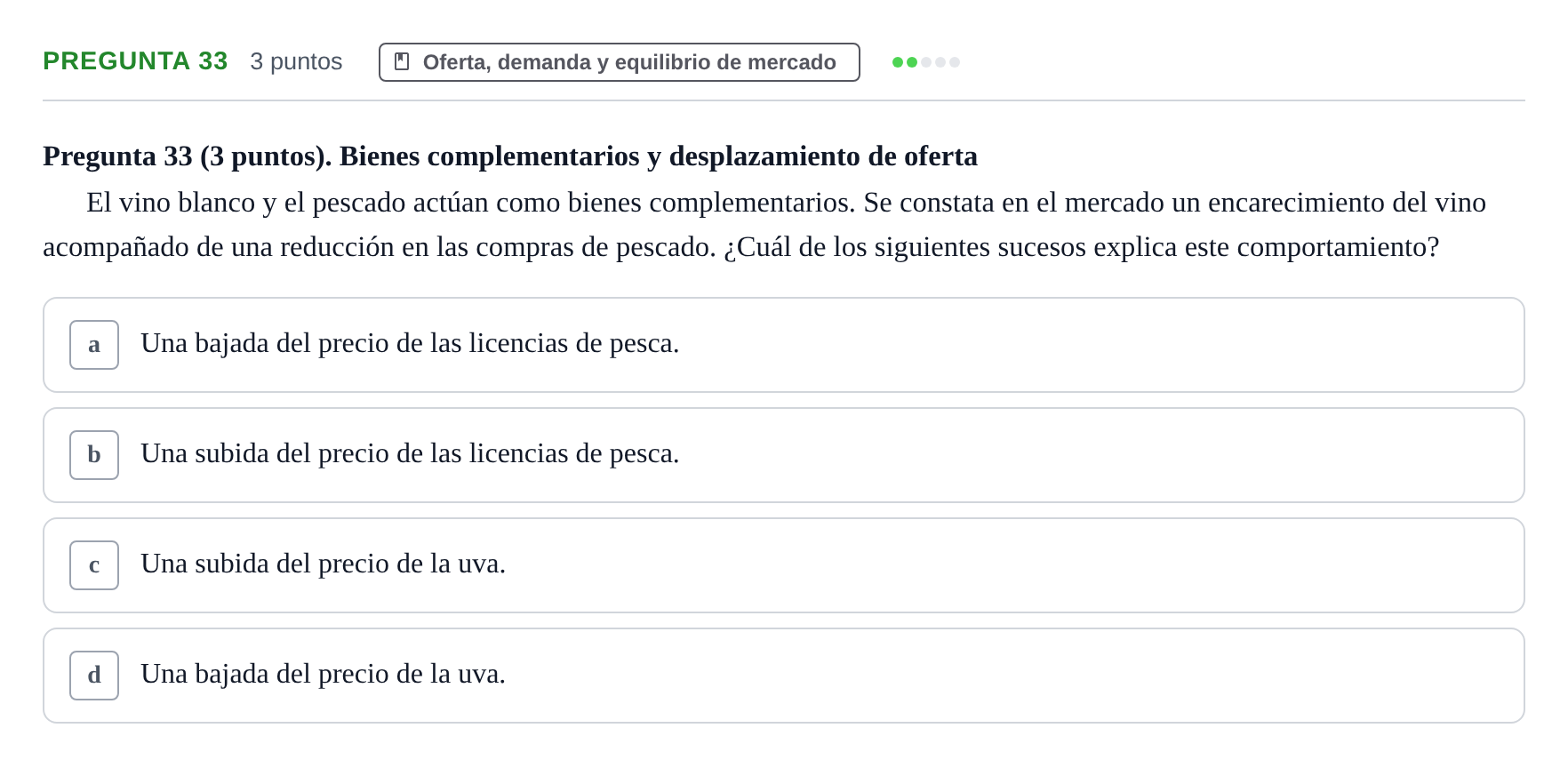 Enunciado: Pregunta 33 · 6 Introducció a la Microeconomia UPF 2015
