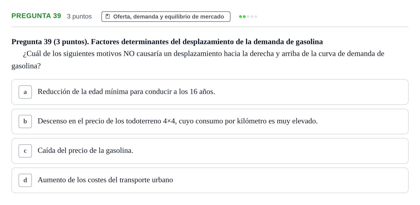 Enunciado: Pregunta 39 · 6 Introducció a la Microeconomia UPF 2015