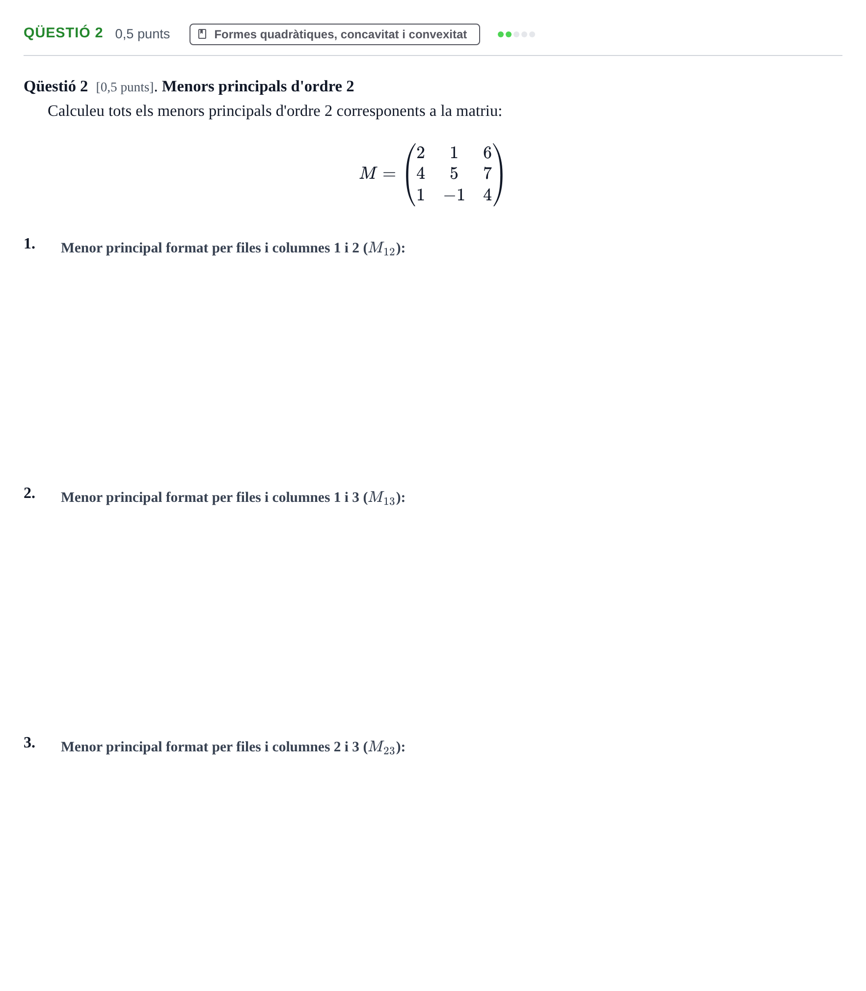 Enunciado: Ejercicio Qüestió 2 · Matematiques Iii UPF Juny 2017