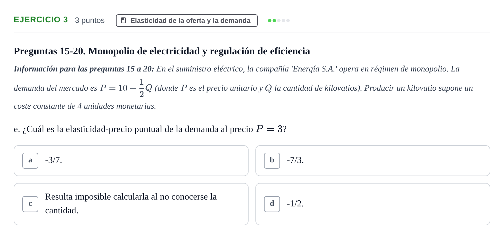 Enunciado: Ejercicio 3 - Elasticidad de la oferta y la demanda · 6 Introducció a la Microeconomia UPF 2011