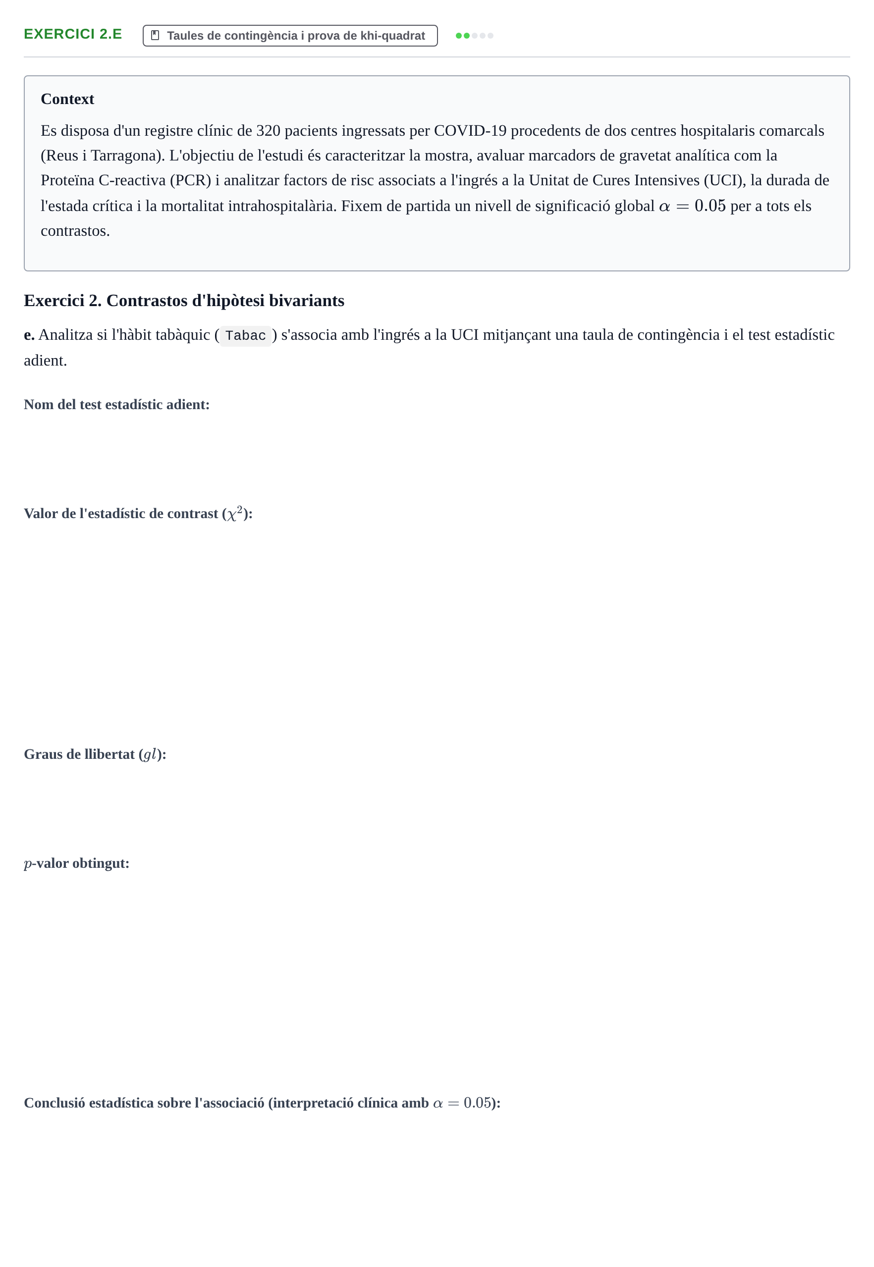 Enunciado: Exercici 2.e