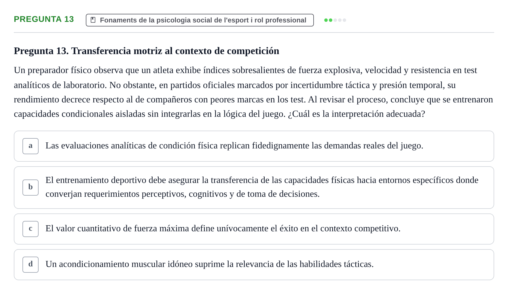 Enunciado: Pregunta 13