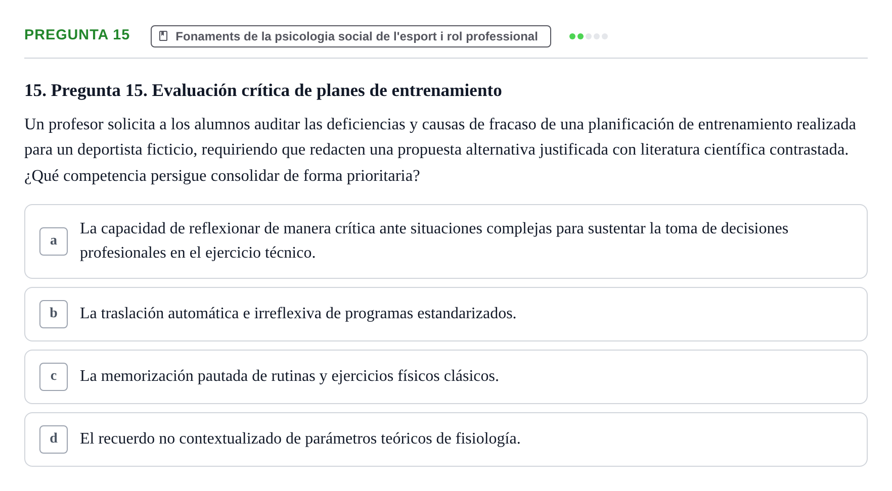 Enunciado: Pregunta 15