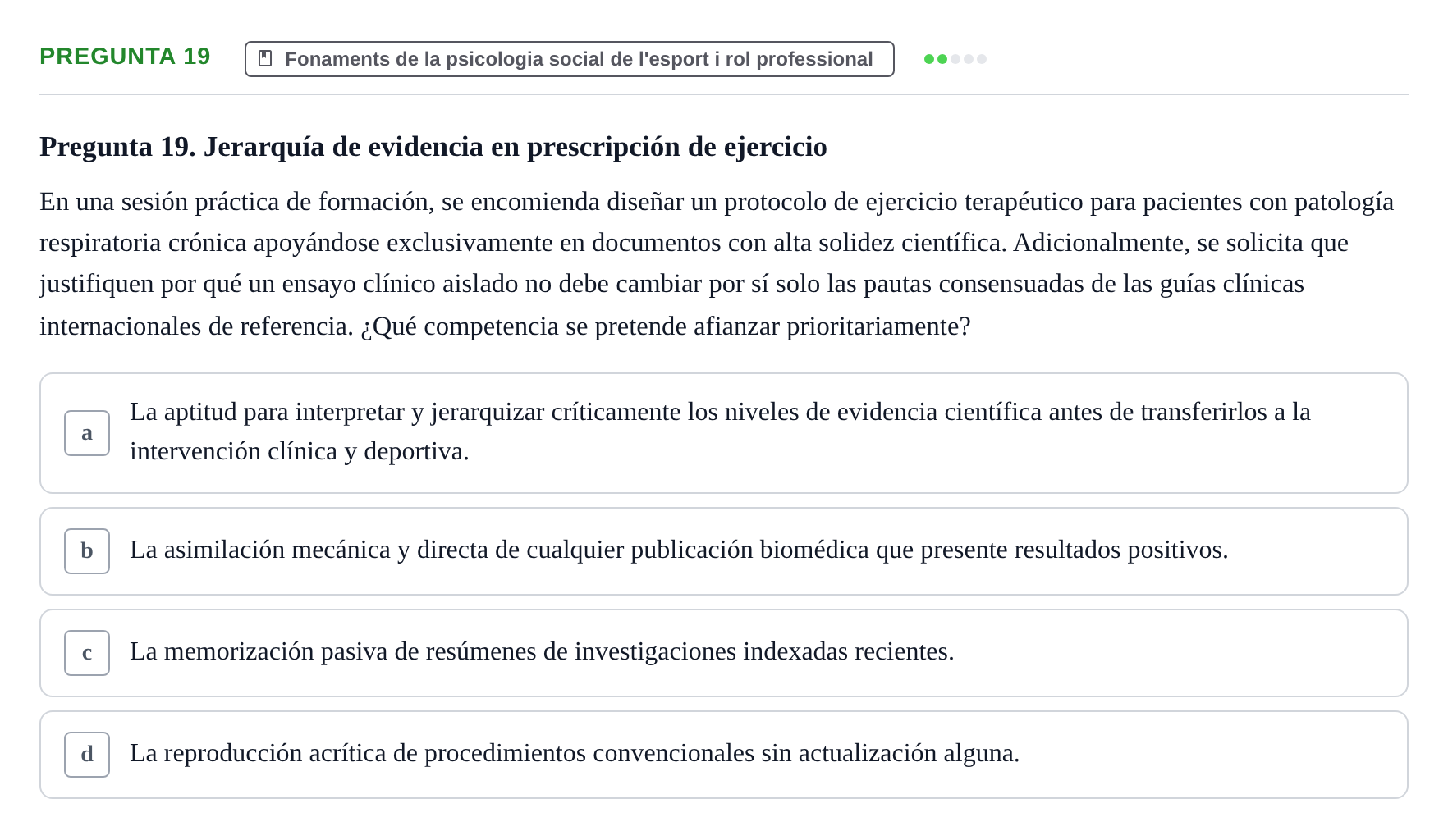 Enunciado: Pregunta 19