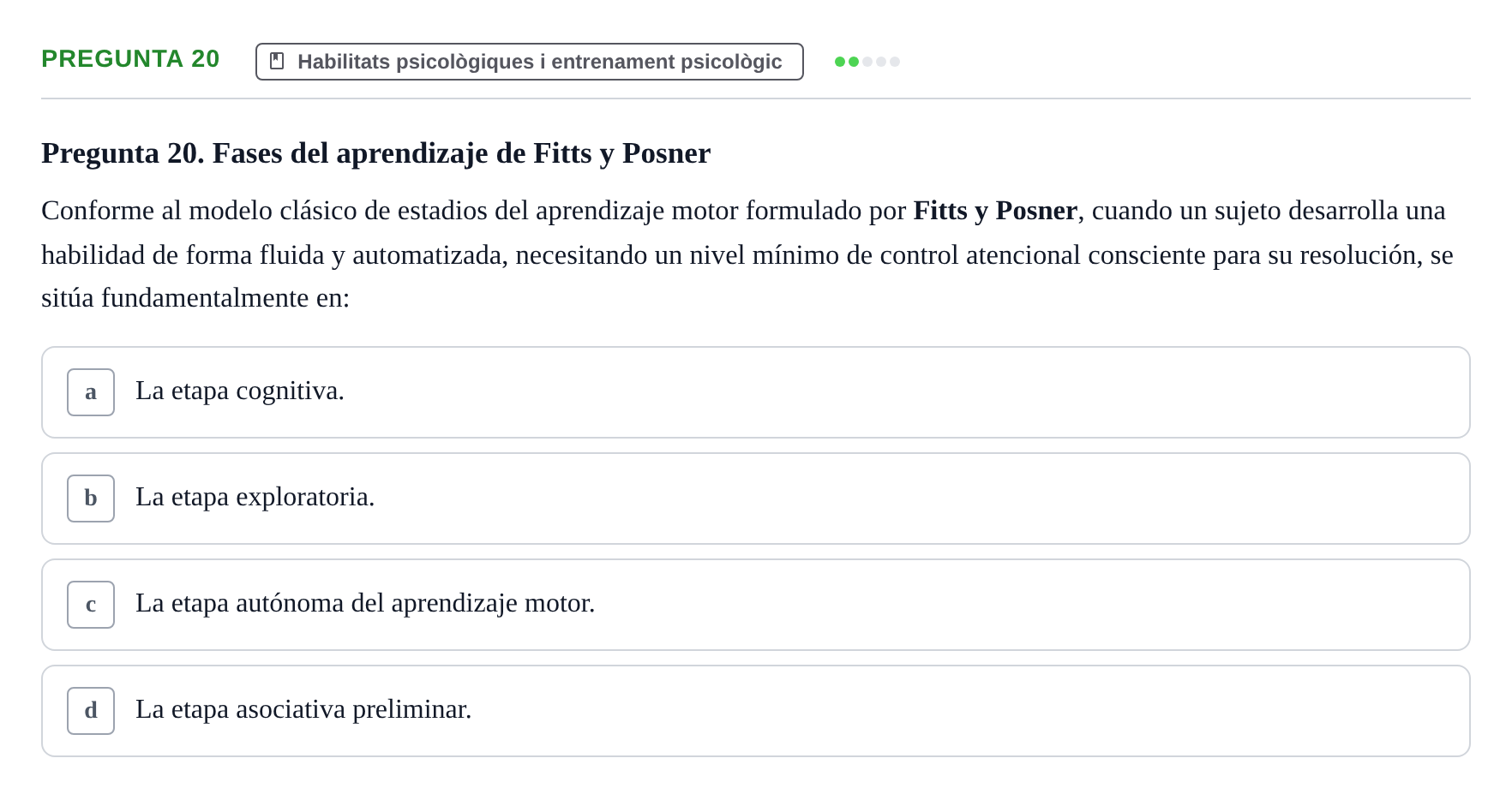 Enunciado: Pregunta 20