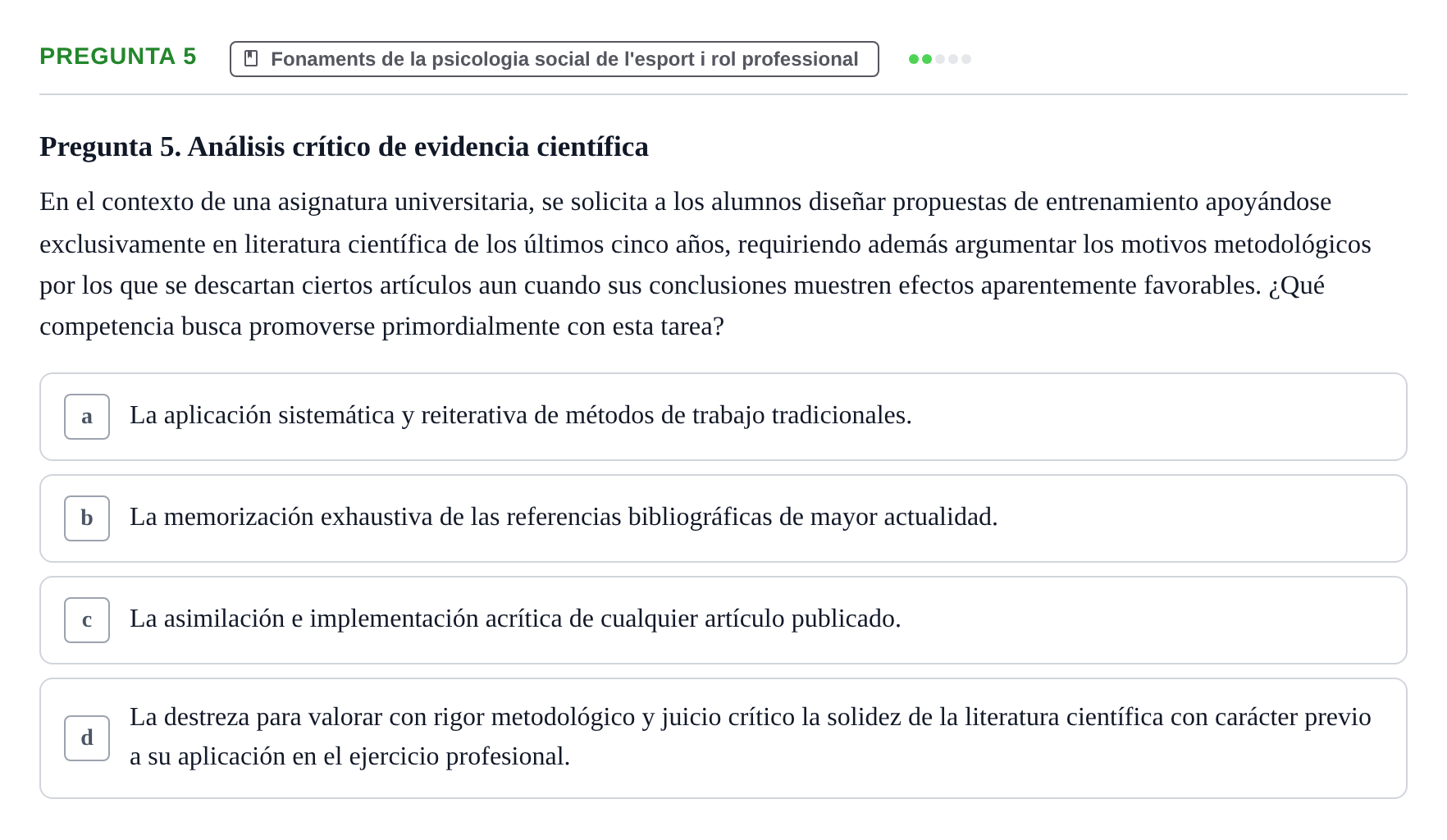 Enunciado: Pregunta 5