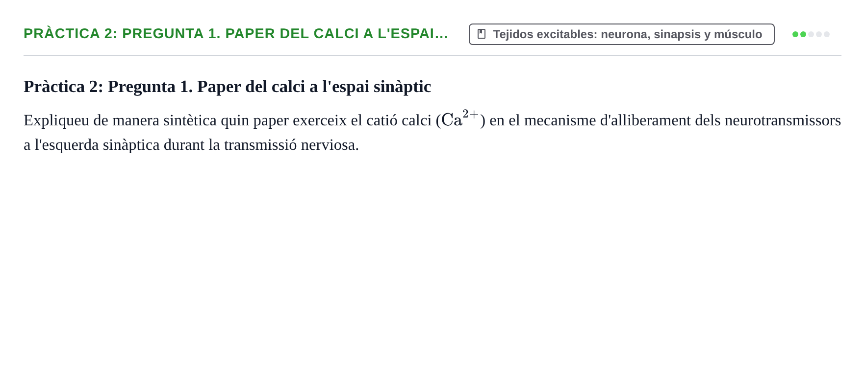 Enunciado: Pràctica 2: Pregunta 1. Paper del calci a l'espai…