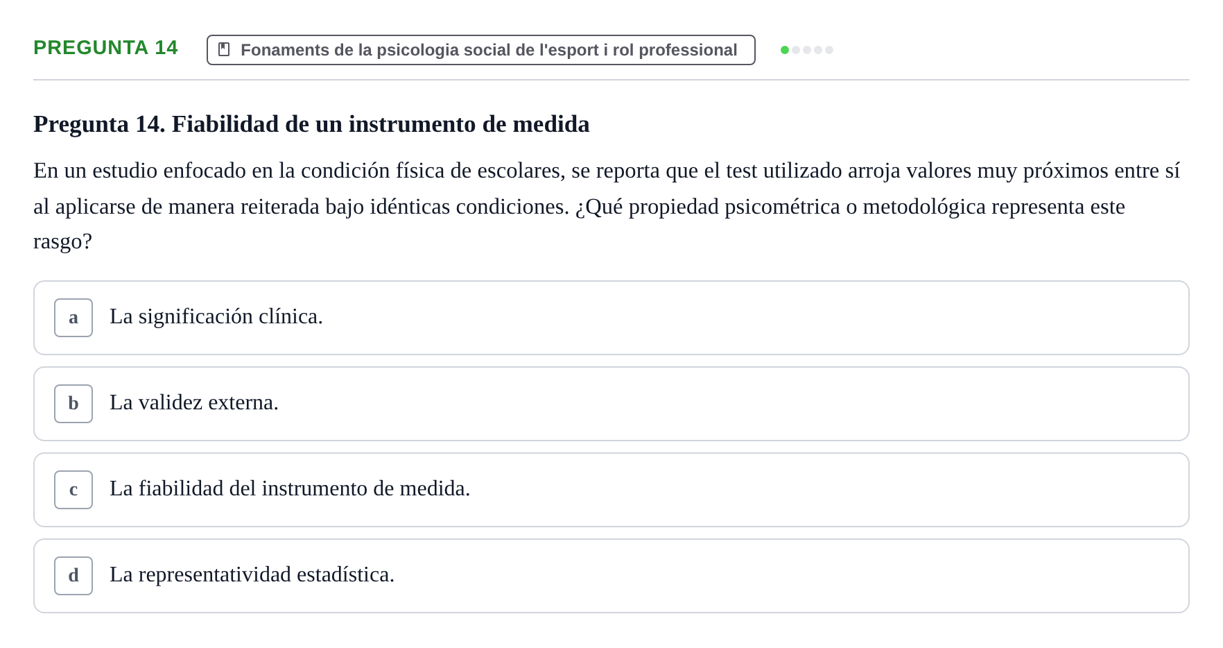 Enunciado: Pregunta 14