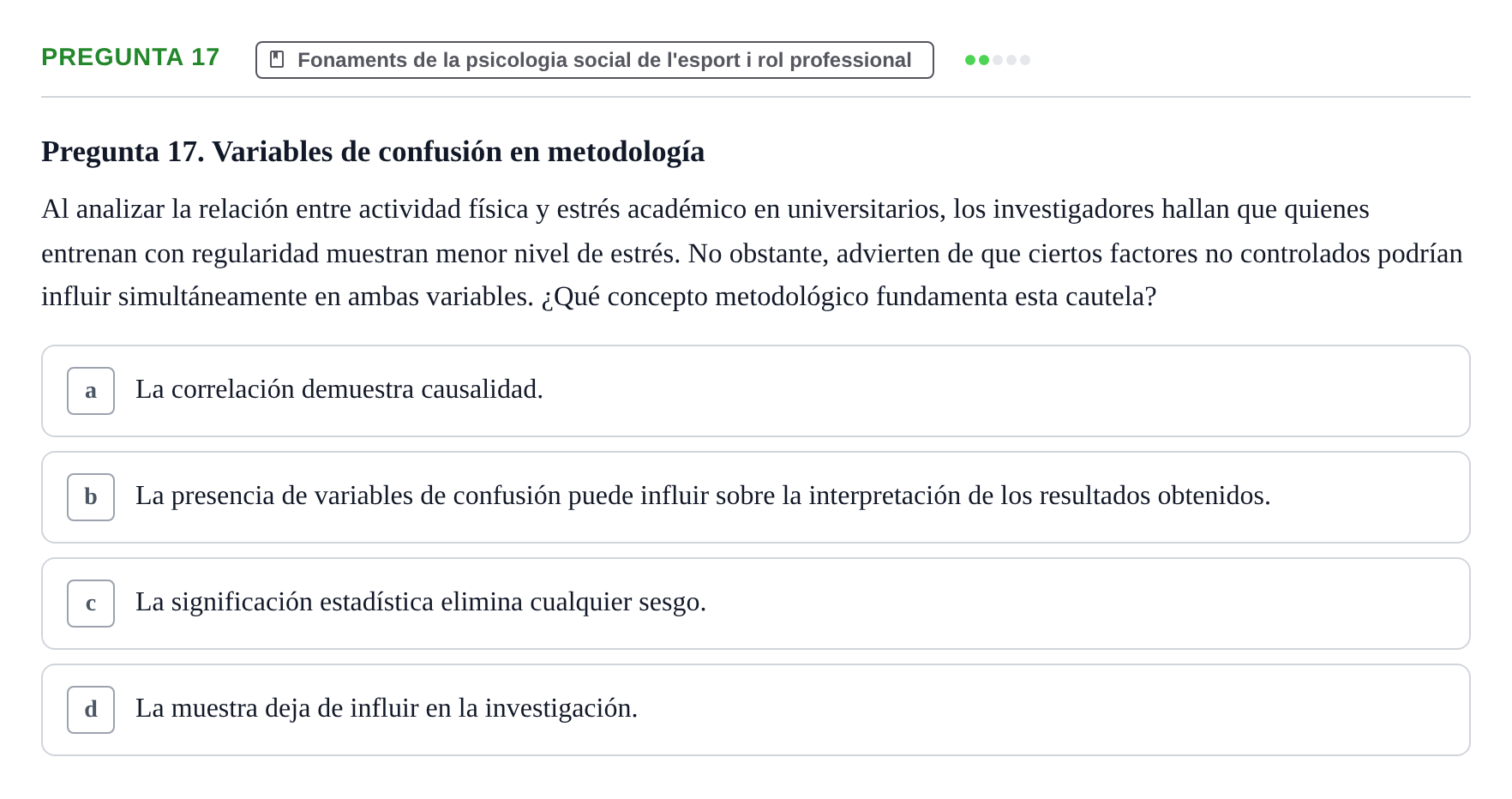 Enunciado: Pregunta 17