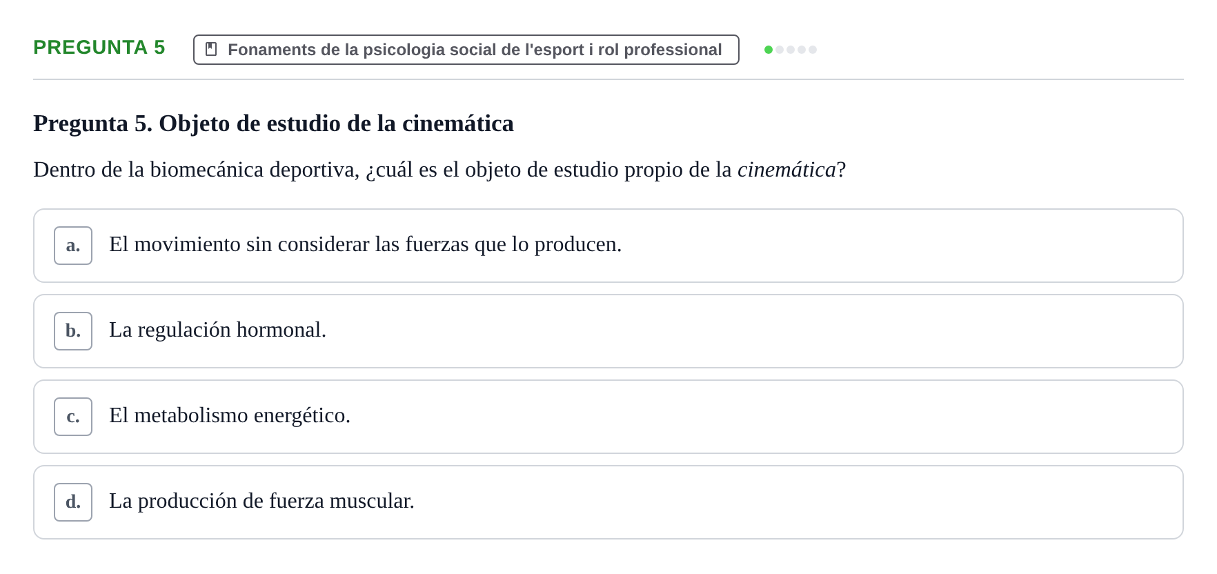 Enunciado: Pregunta 5