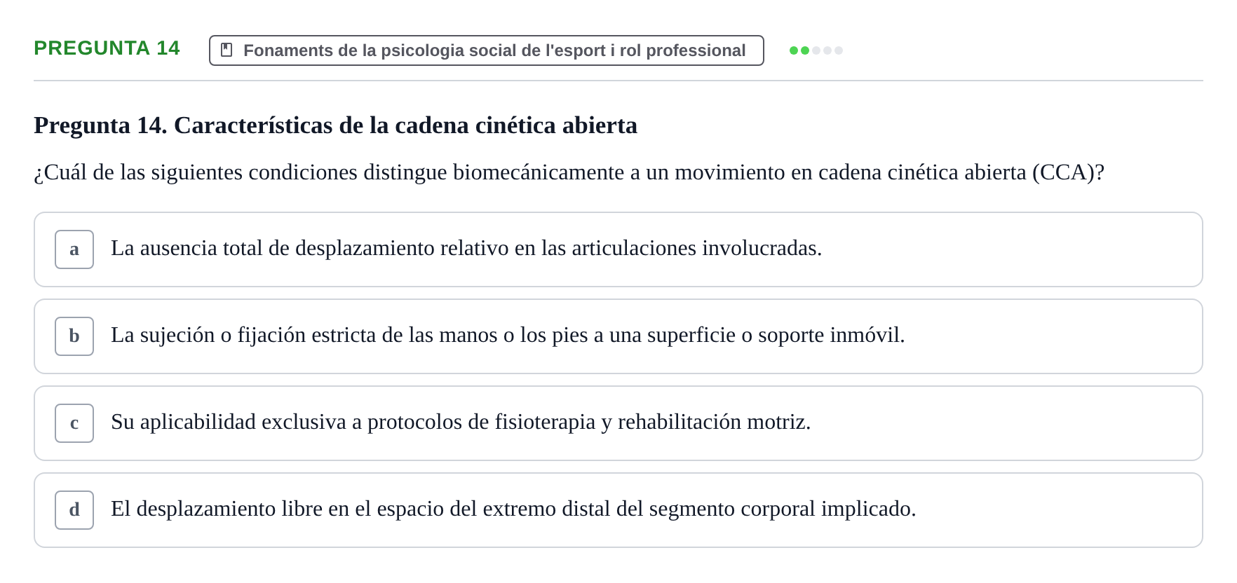 Enunciado: Pregunta 14