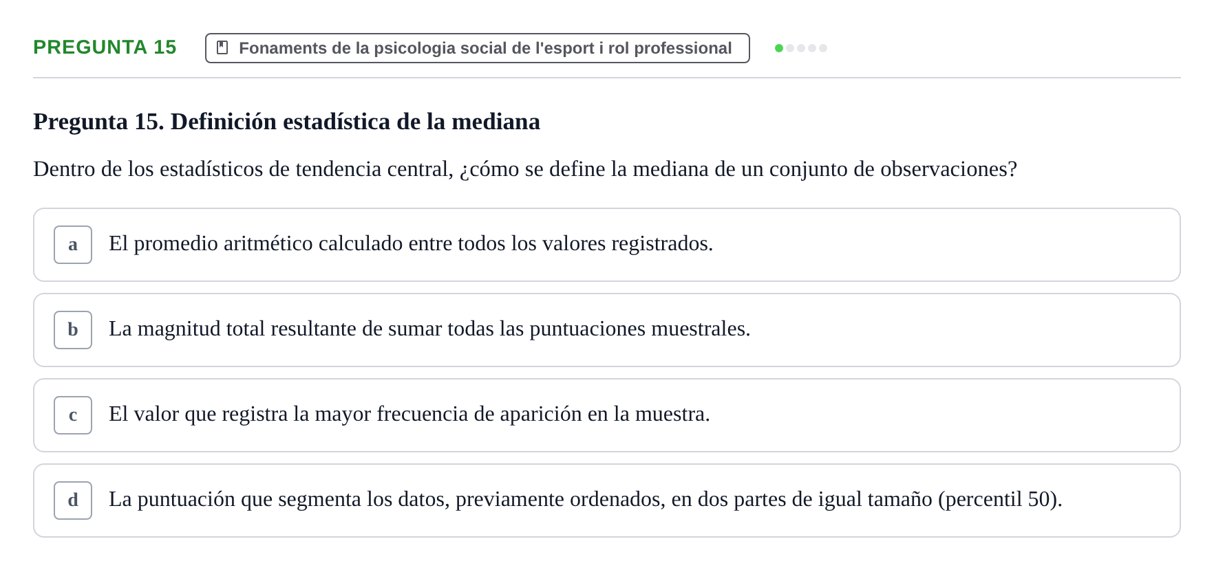 Enunciado: Pregunta 15