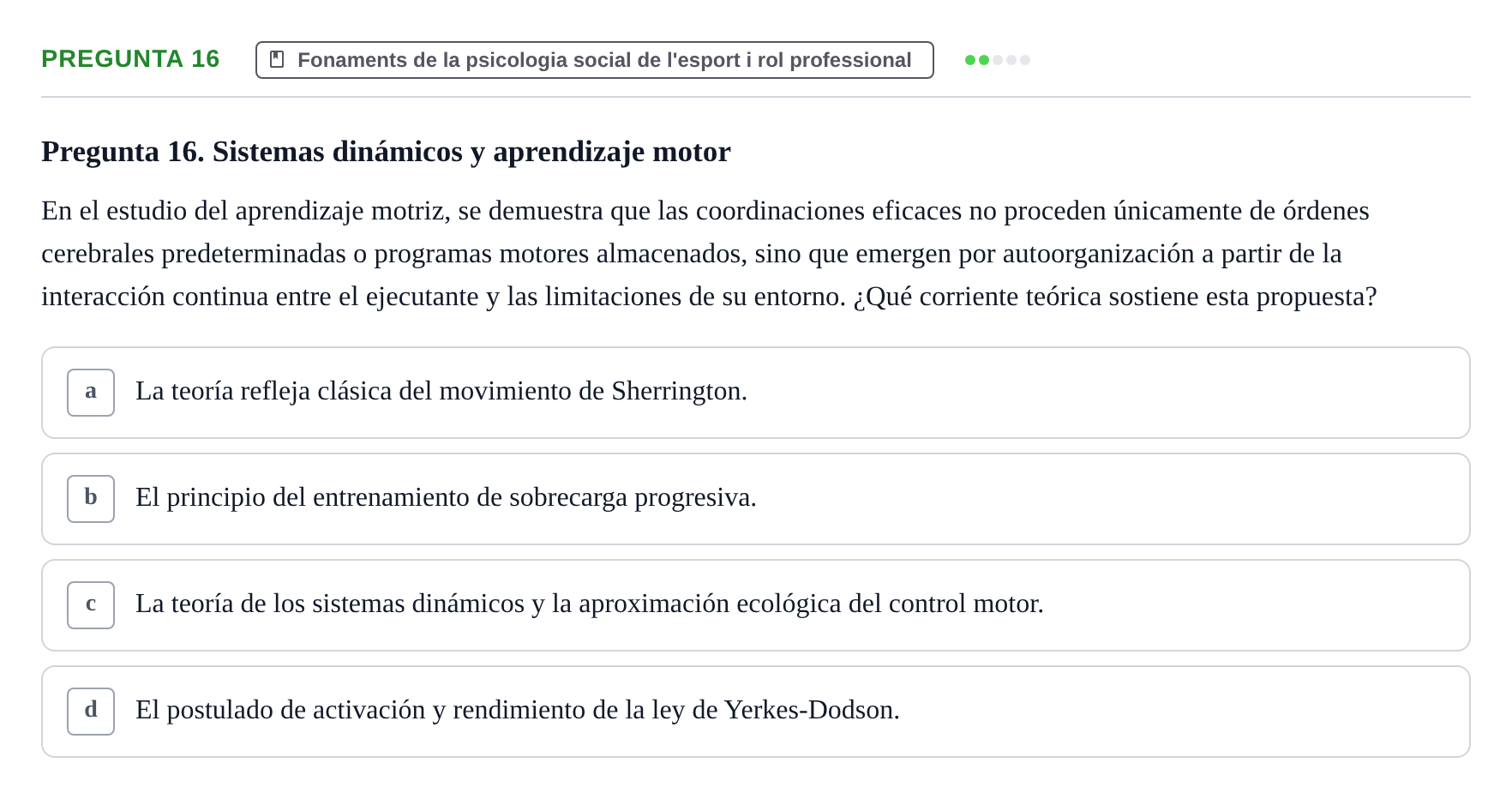 Enunciado: Pregunta 16