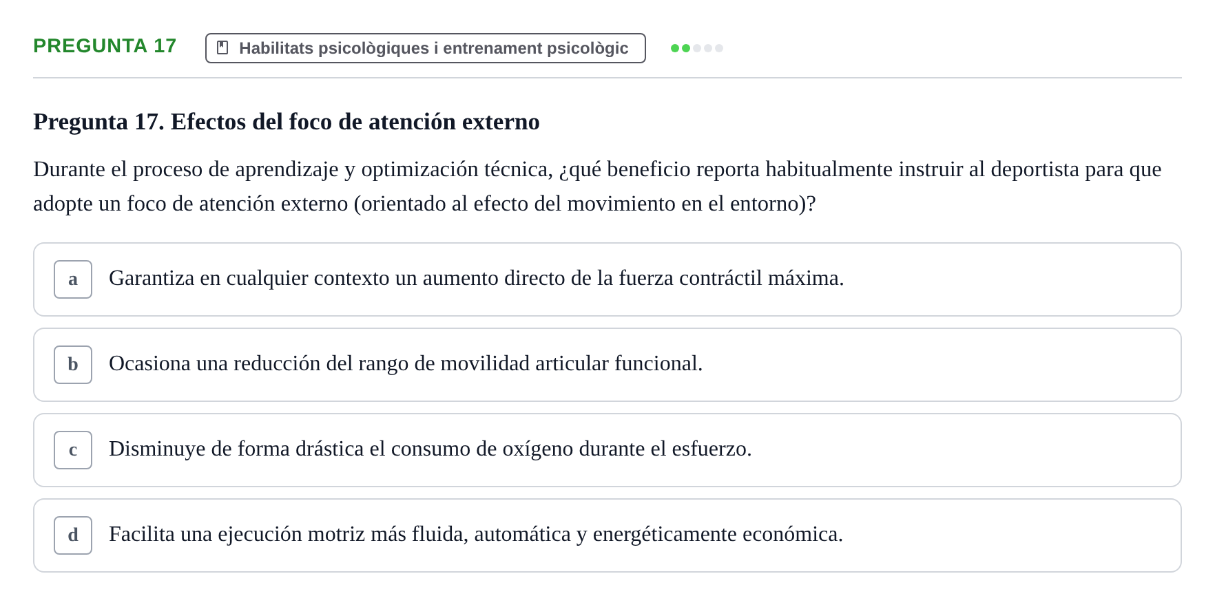Enunciado: Pregunta 17