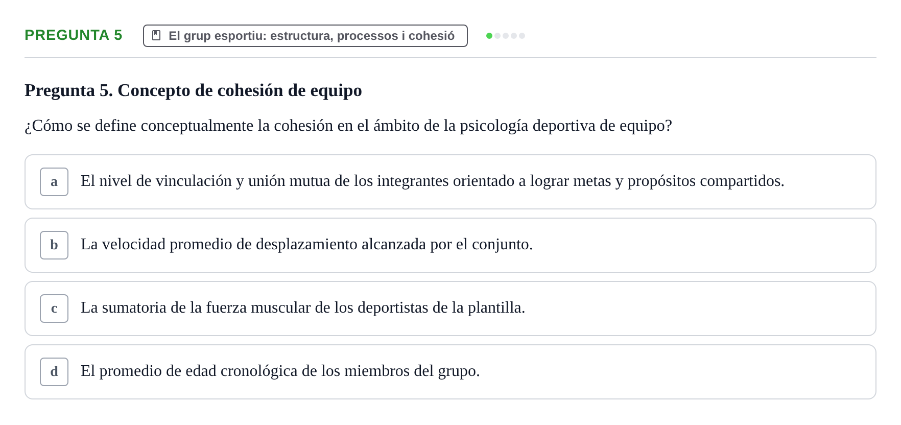 Enunciado: Pregunta 5