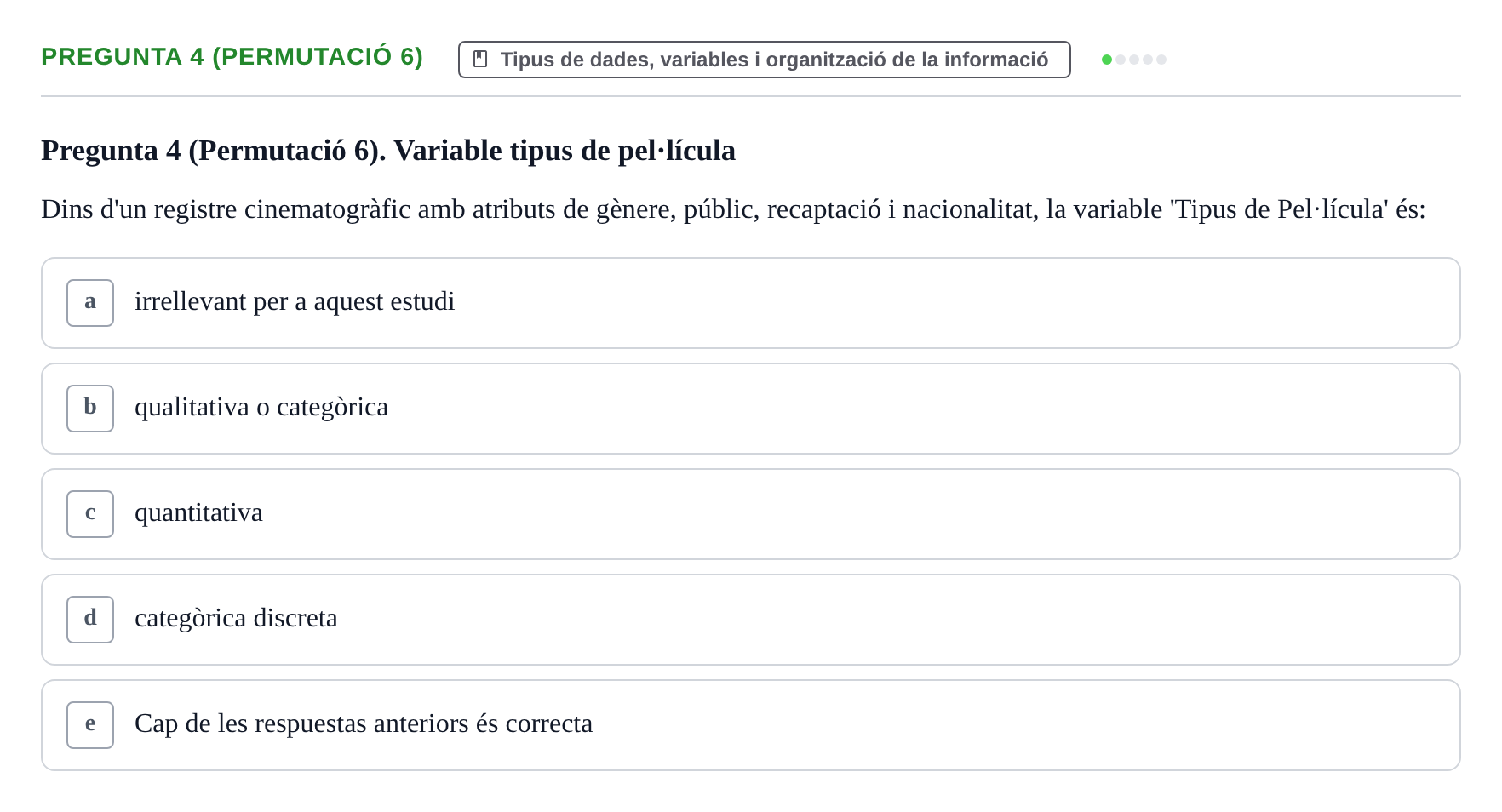 Enunciado: Pregunta 4 (Permutació 6) · Anàlisi de Dades UPF 2000